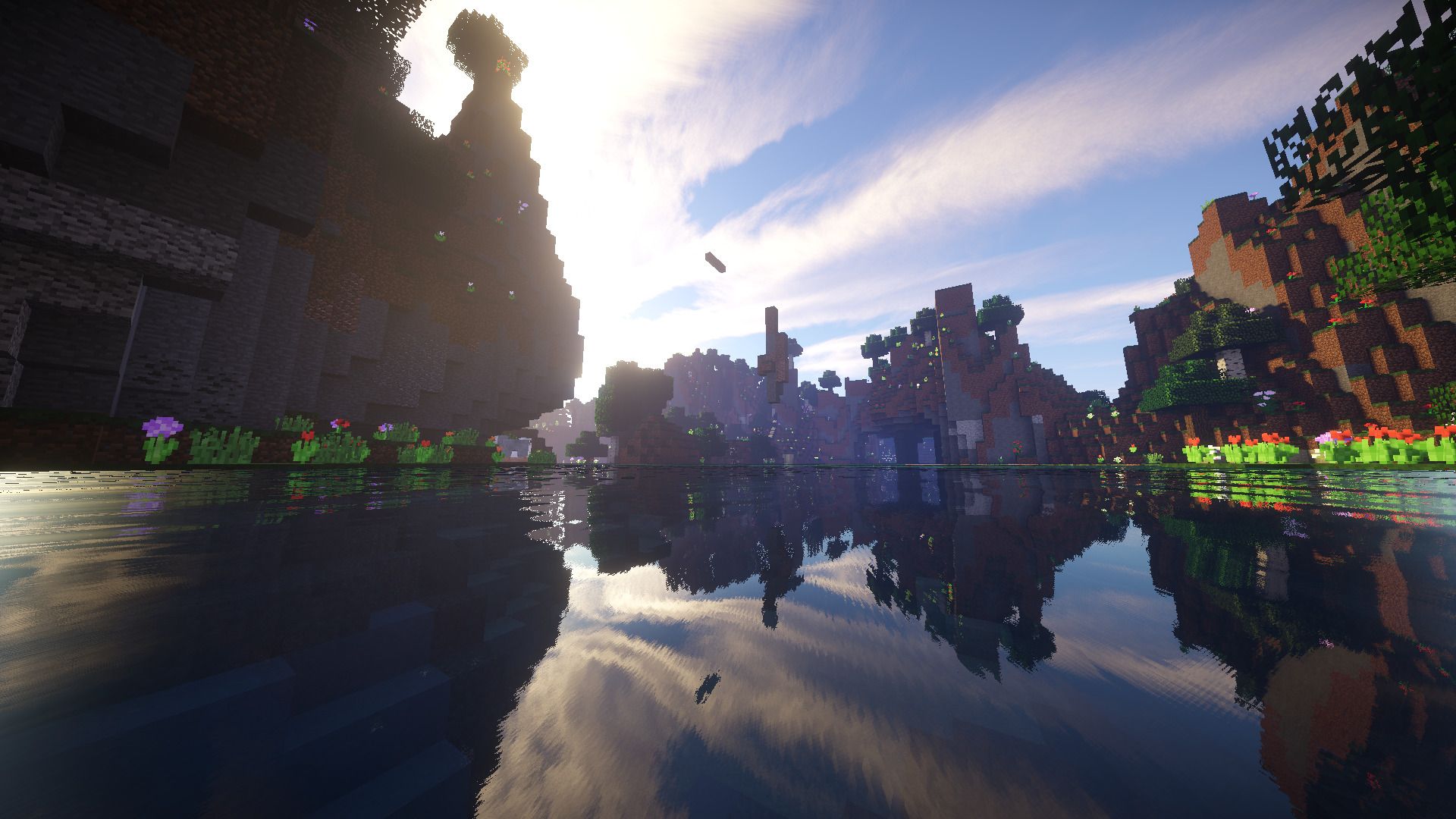 1920x1080 Minecraft, Water, Sea, Sun, Render Wallpaper HD / Desktop and Mobile Background