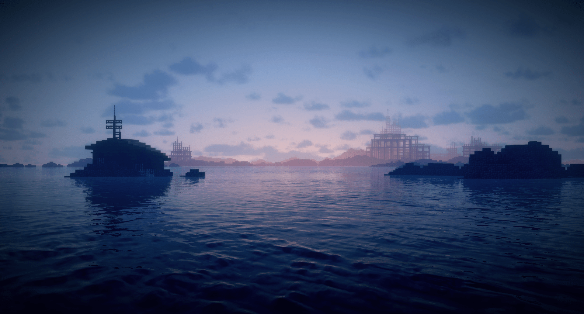 1920x1033 built my own screen wallpaper in minecraft! with Bliss shaders