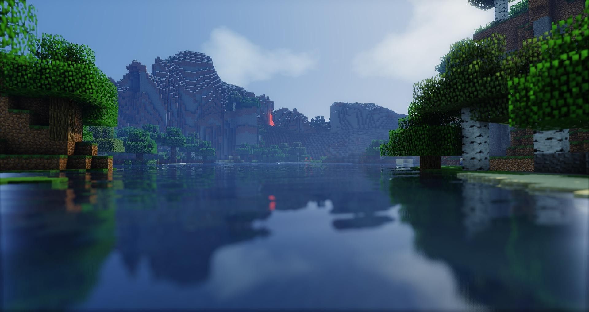1920x1017 Minecraft, Render, Screenshots, Lake, Lava Wallpaper HD / Desktop and Mobile Background
