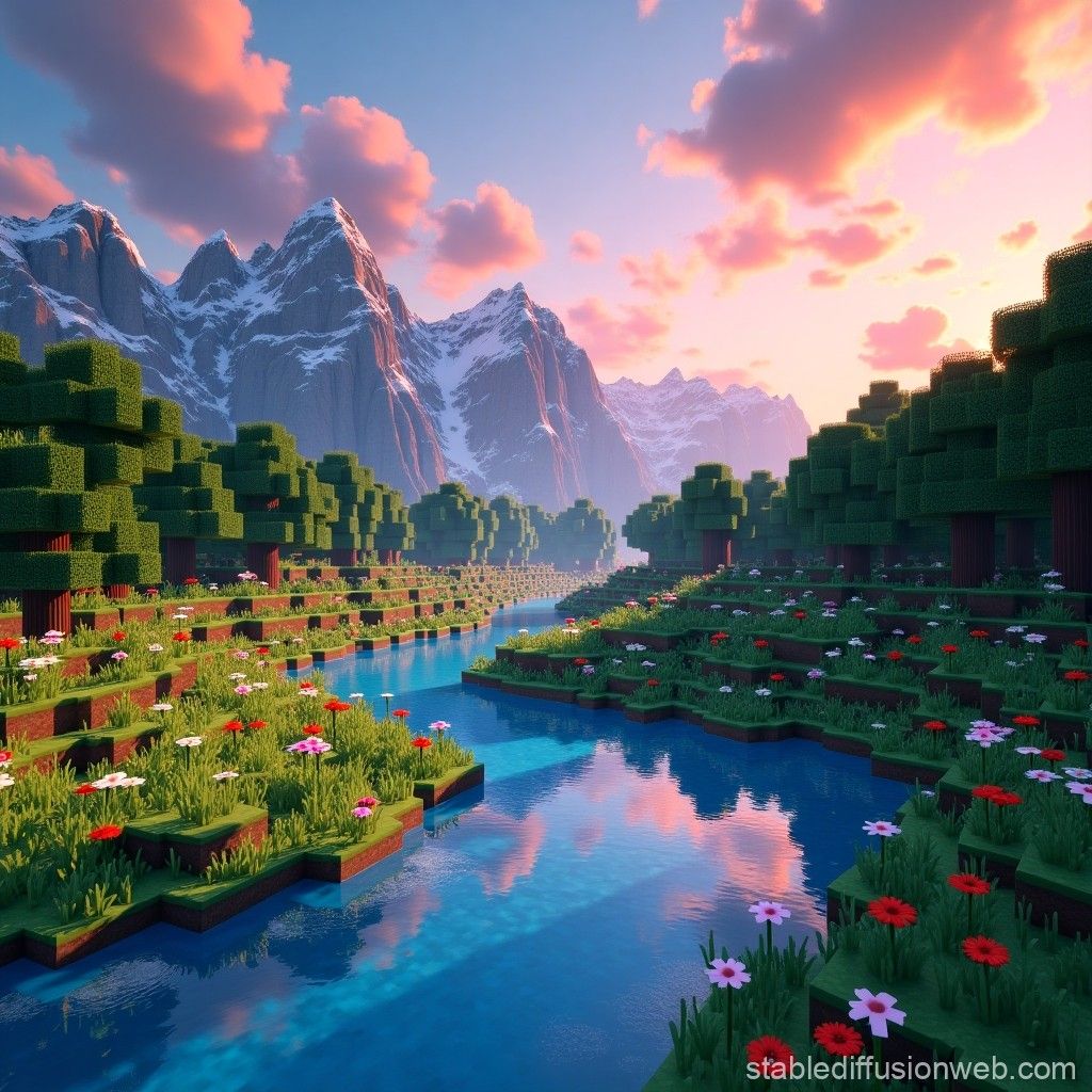 1024x1024 paisaje de minecraft Prompts. Stable Diffusion Online