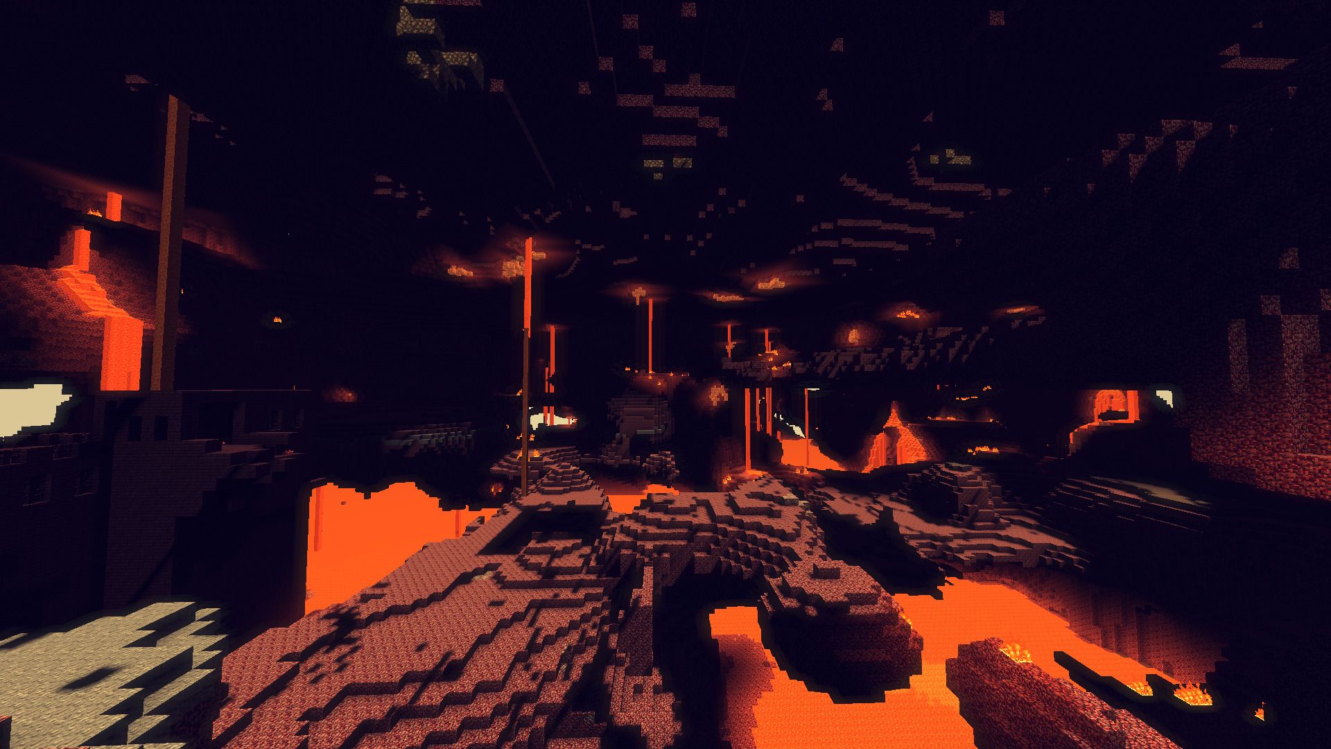 1920x1080 Minecraft, Lava, Water, Sun, Sea Wallpaper HD / Desktop and Mobile Background