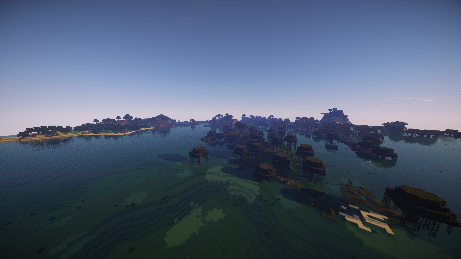 1920x1080 Aerial view of island during daytime, Minecraft, lava, water, Sun HD wallpaper