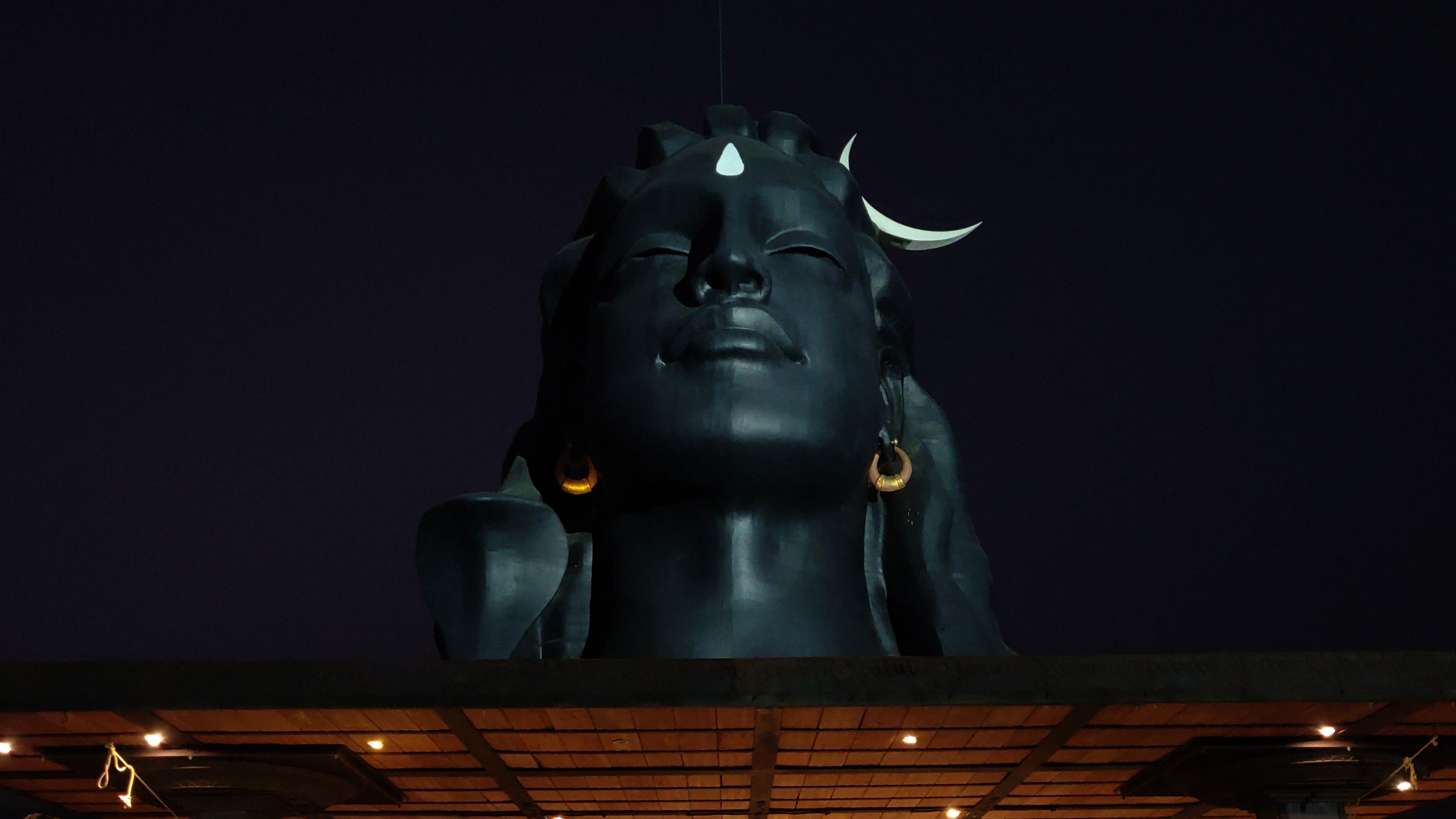 3840x2160 Statue Of Lord Shiva With Background Of Black 4K HD Shiv Wallpaper