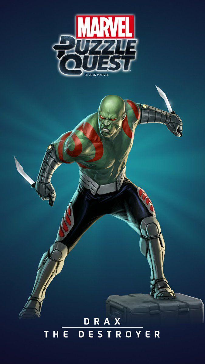 675x1200 Marvel Puzzle Quest strength is on display in new wallpaper featuring Drax in #MarvelPuzzleQuest!