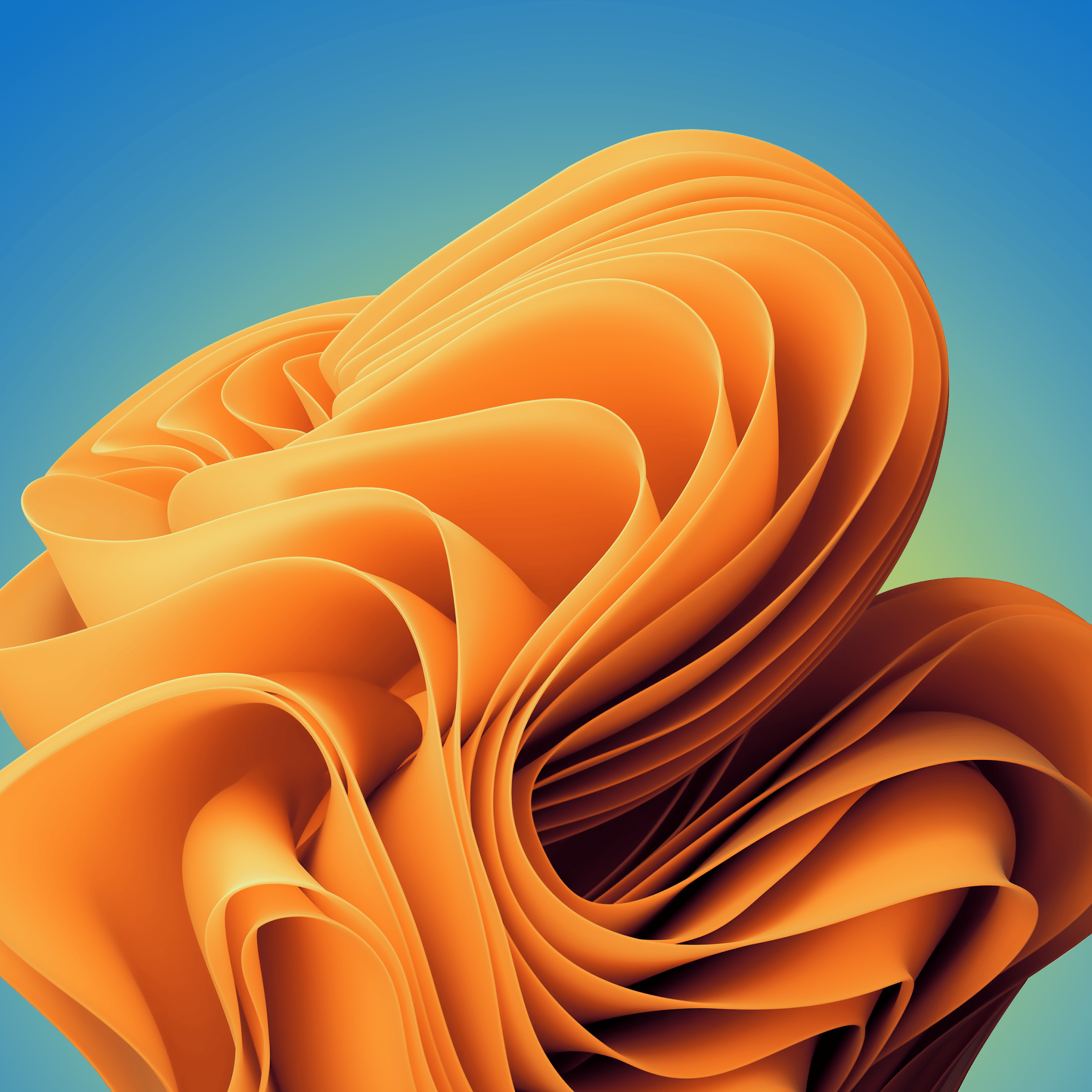 2048x2048 Windows 11 Wallpaper 4K, Sunset Orange, Stock