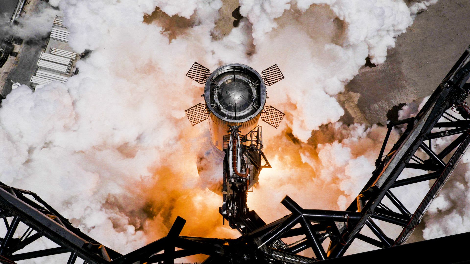 1920x1080 of the best image from SpaceX's explosive Starship engine tests