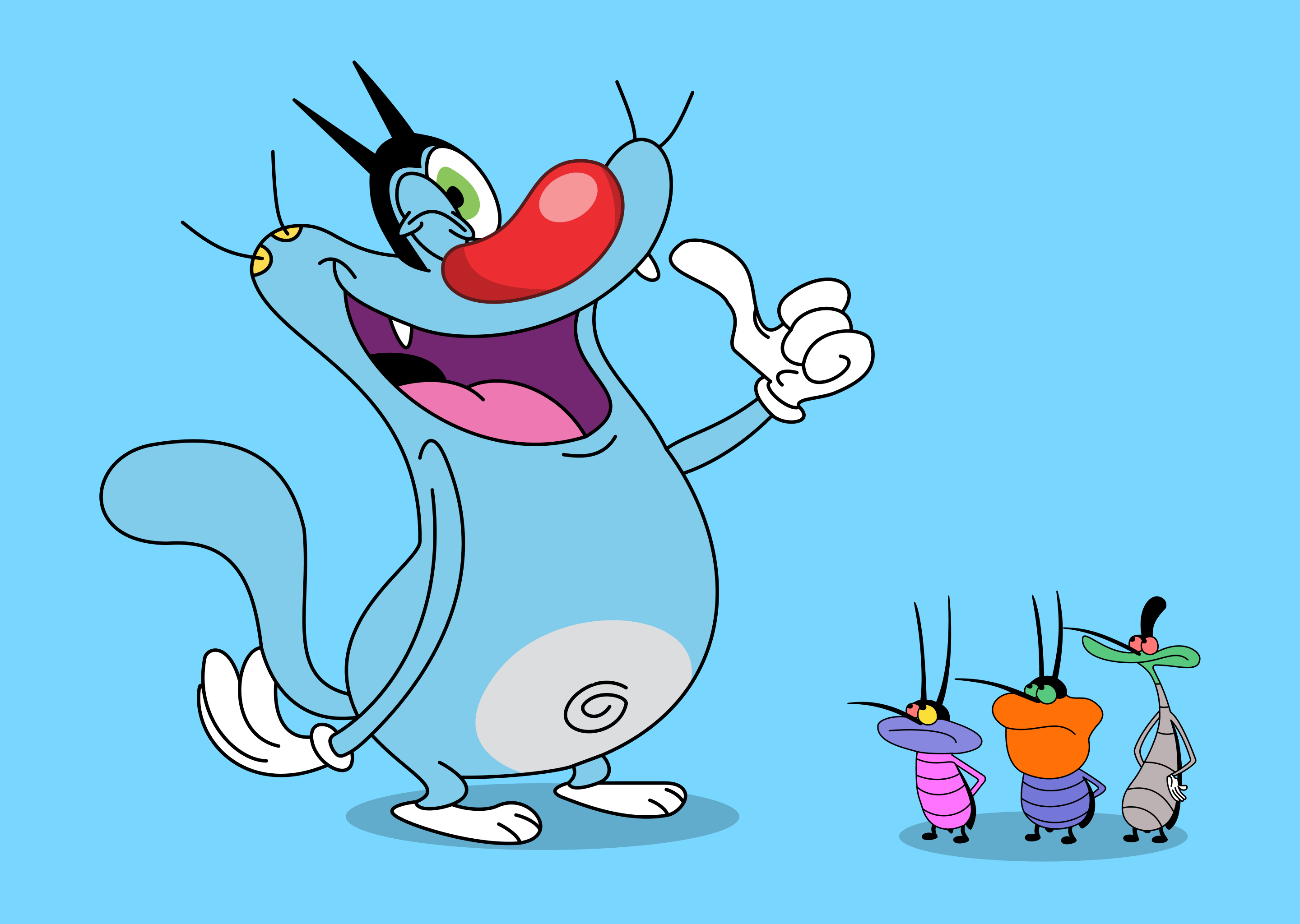 2880x2048 Oggy And The Cockroaches (Day 19 30 Vector Art Illustration) By Jitendra Garg On Dribbble