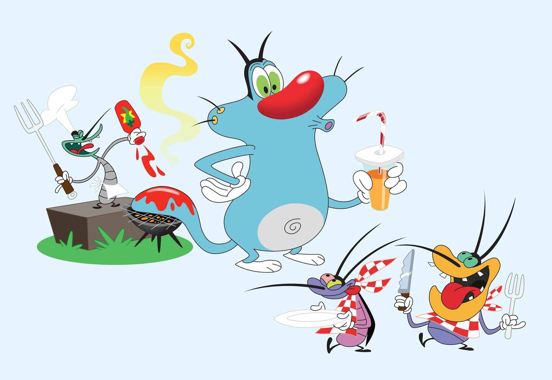 1920x1322 Download Oggy And The Cockroaches Grilling Wallpaper