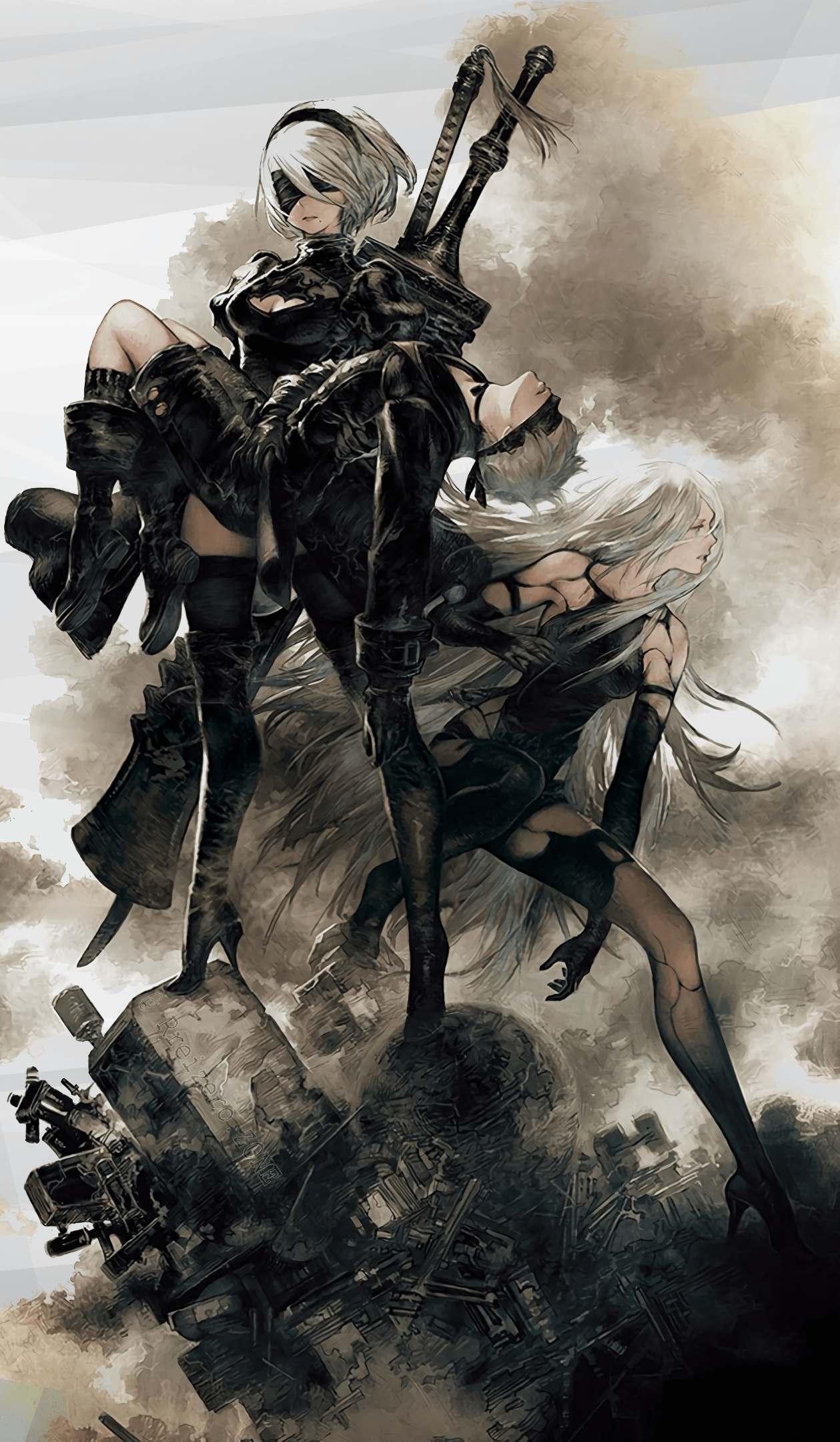 1259x2160 Nier Automata Phone Wallpaper