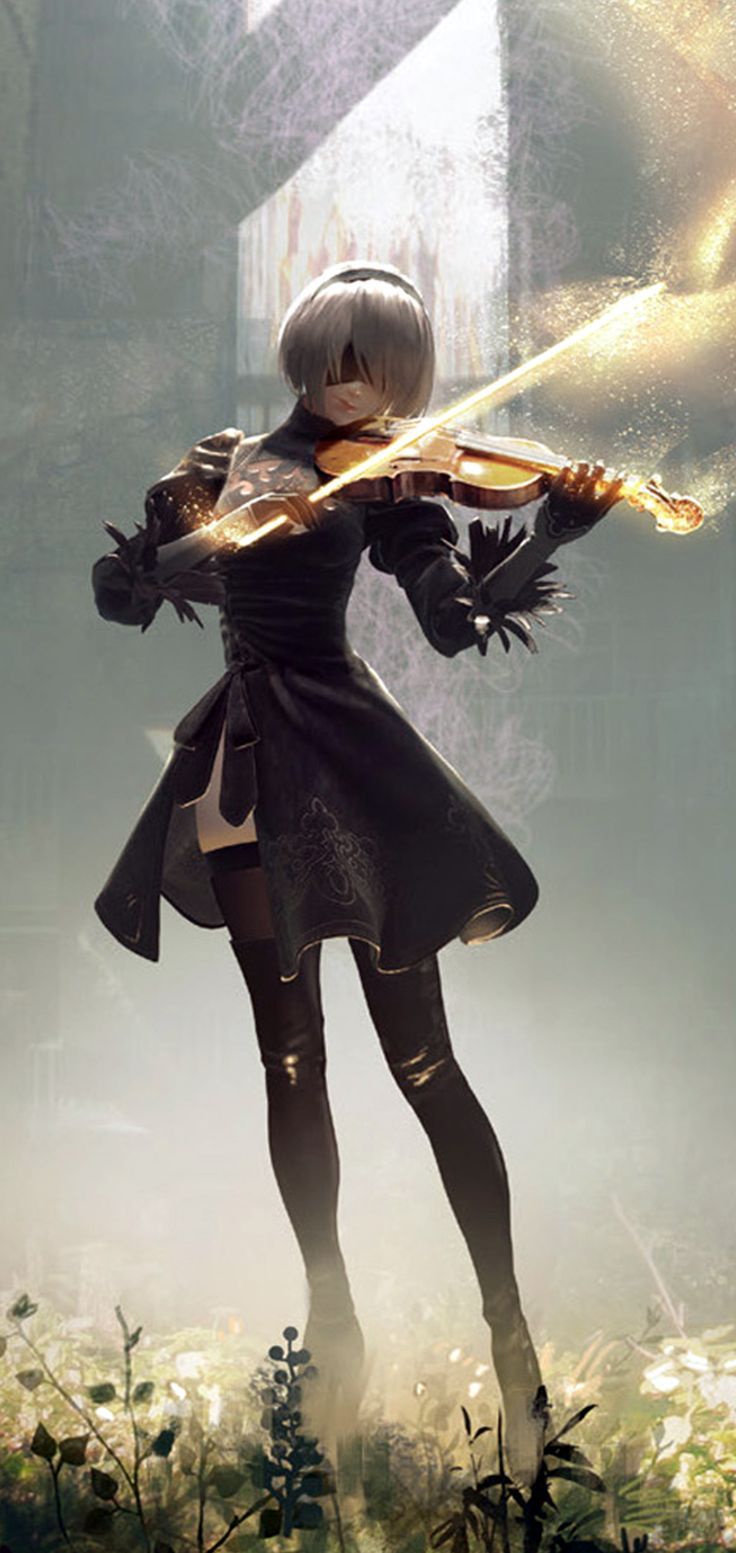 736x1553 NieR:Automata 2Bk Wallpaper