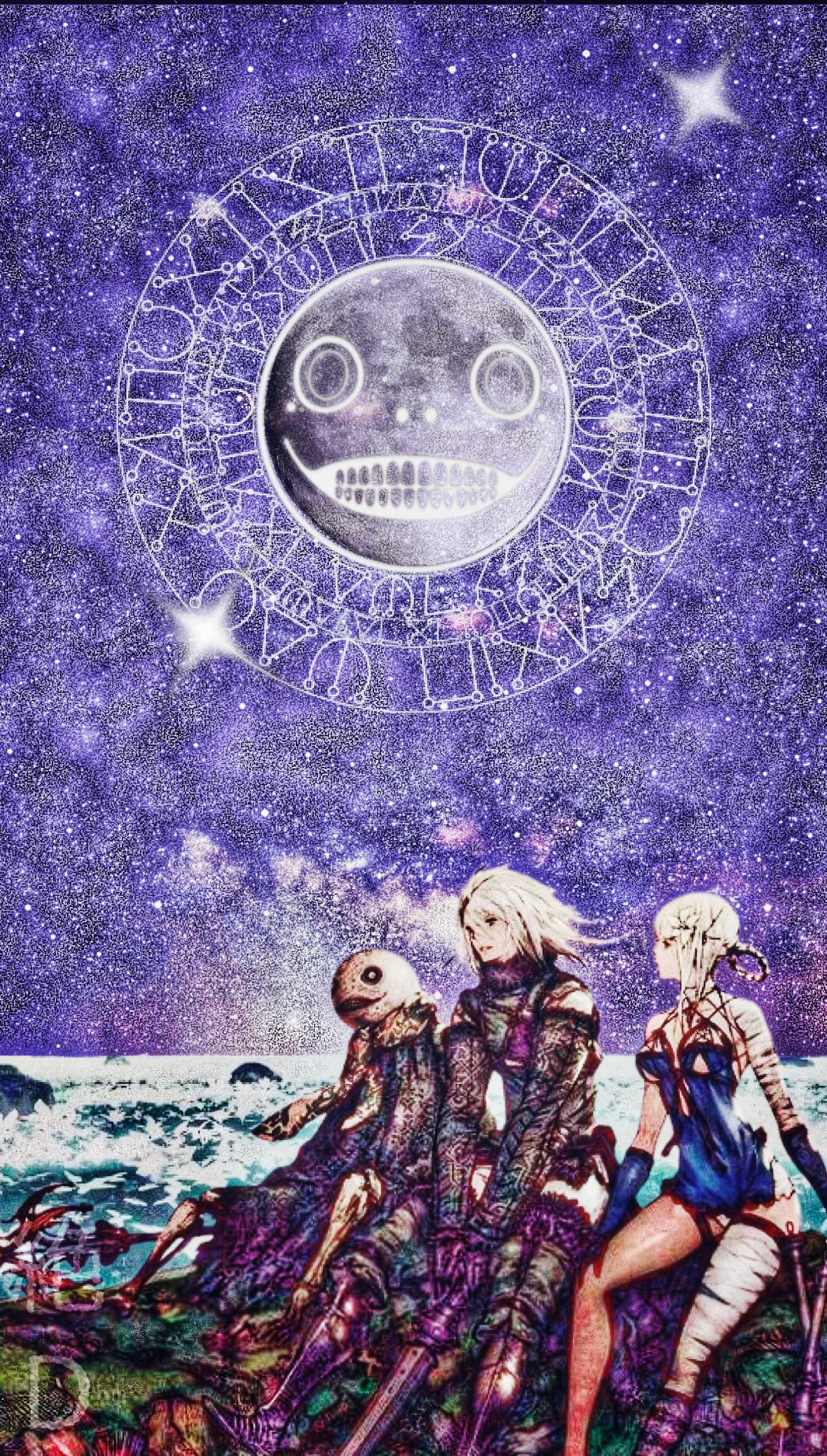 1311x2309 Tried making a NieR themed phone wallpaper!