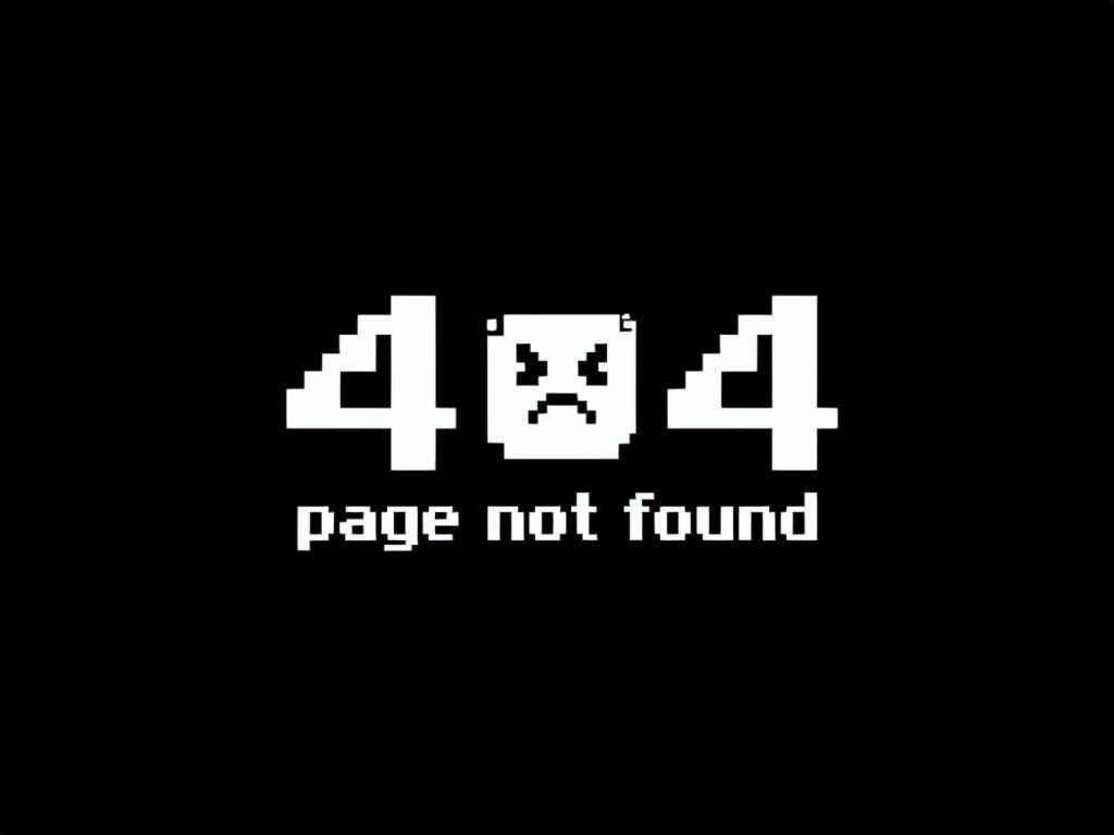 1024x768 Glitch Style 404 Error Page Design for Digital Chaos Social Media Post