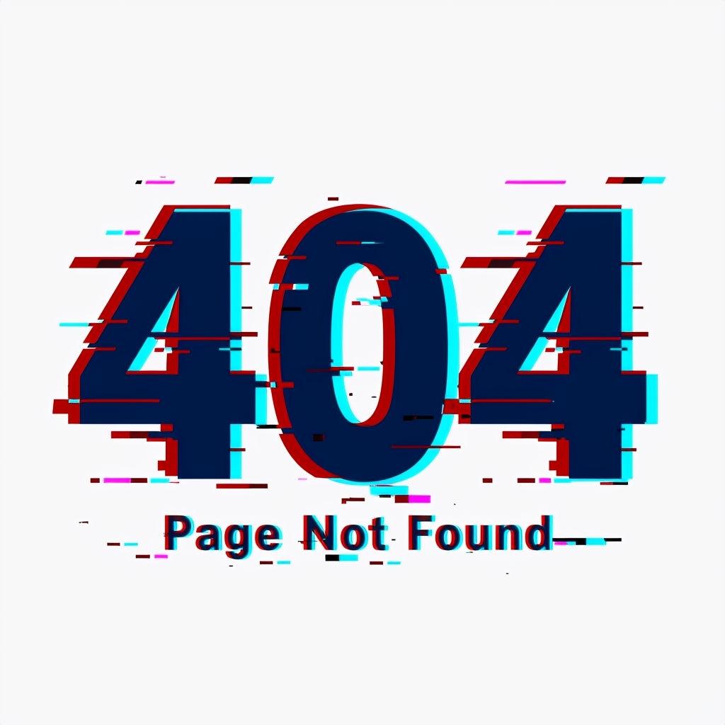 1024x1024 Glitch Style 404 Error Page Design for Digital Chaos Social Media Post