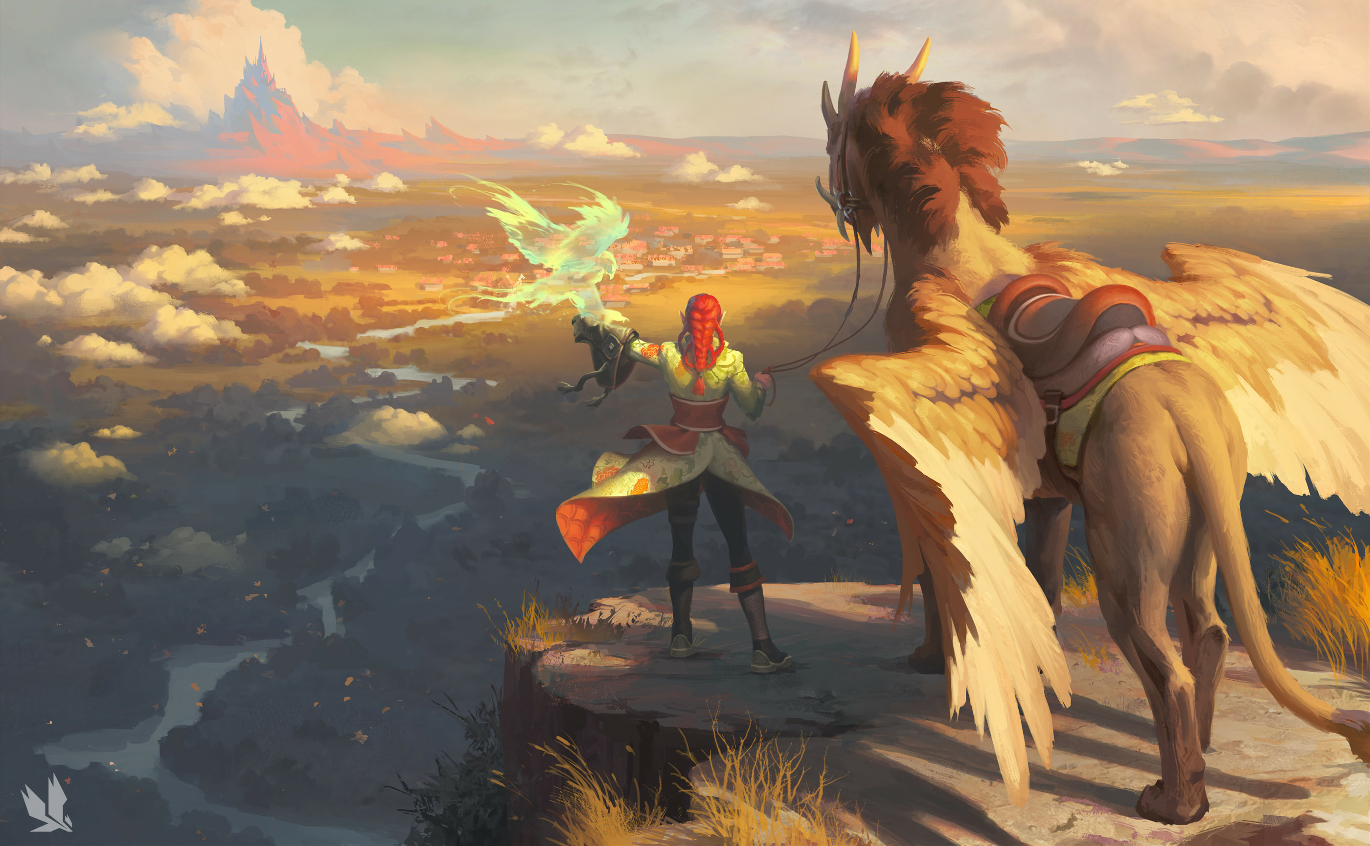2800x1729 Fantasy Women HD Griffin Adventure Art Wallpaper, HD Fantasy 4K Wallpaper, Image and Background