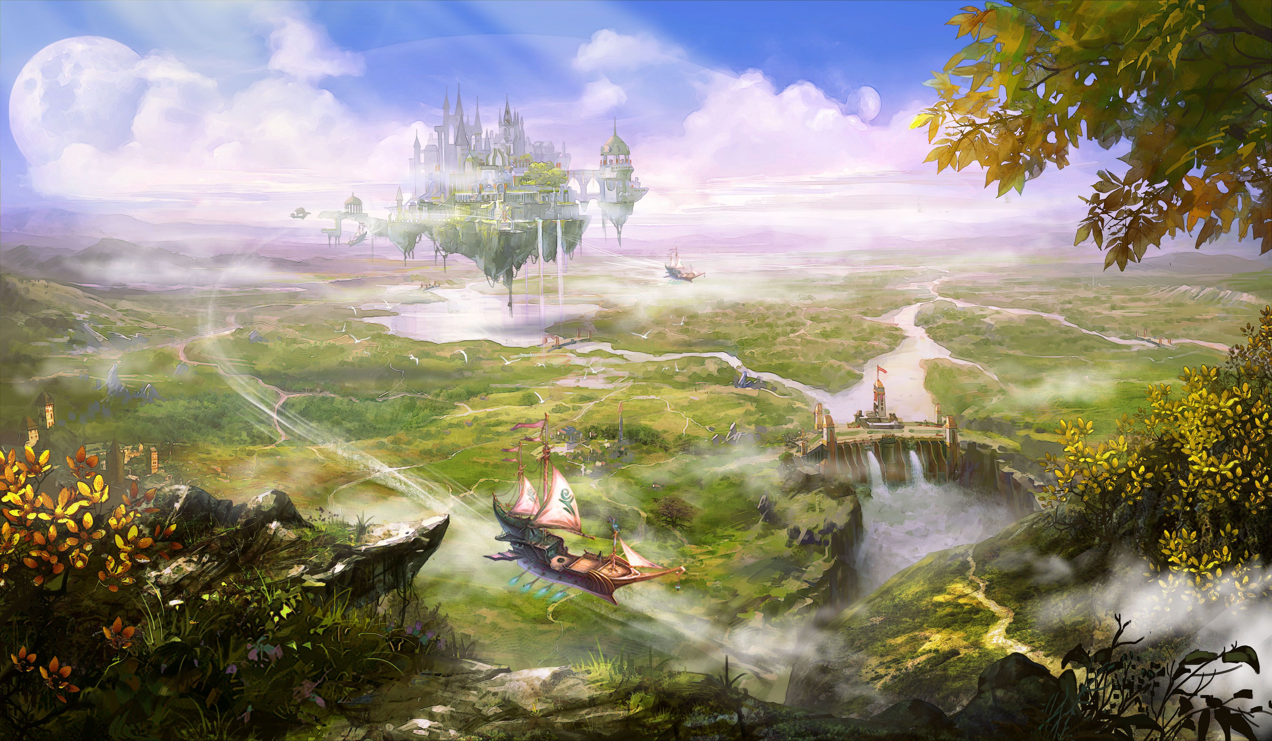 4252x2480 4k Fantasy Landscape Wallpaper