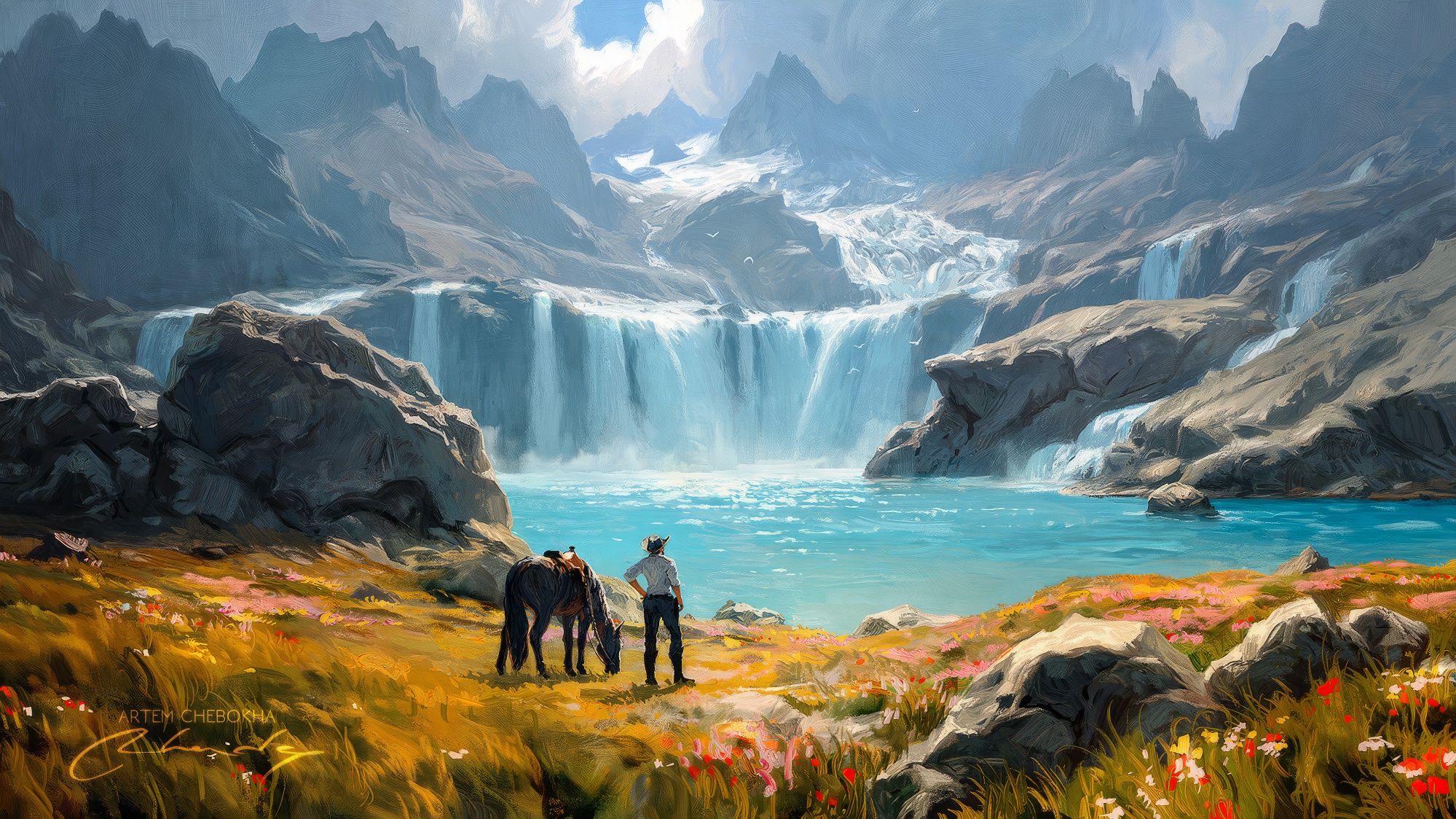 1999x1124 Epic Fantasy Adventure: HD Wallpaper Journey into Mystical Depths