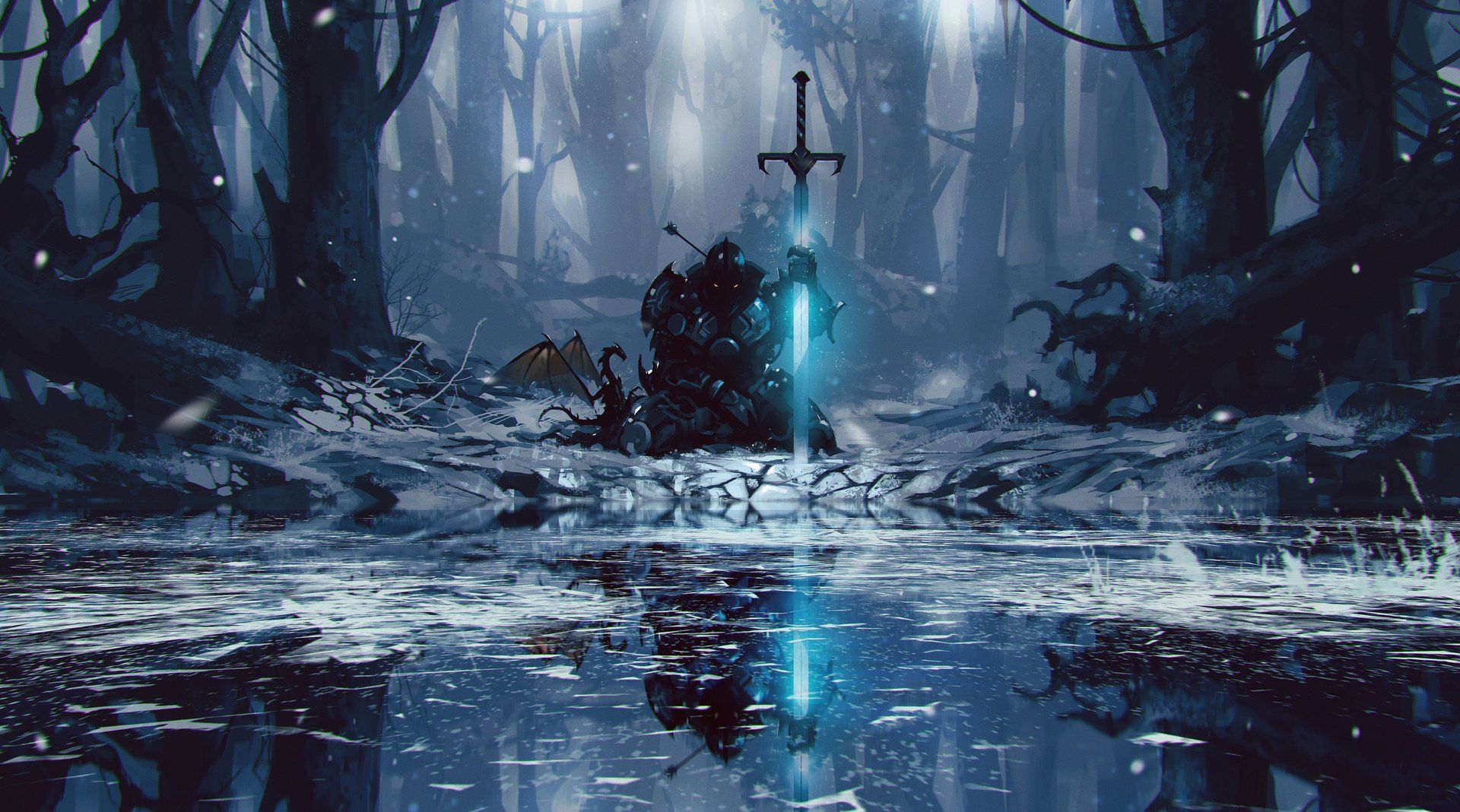 1920x1068 Frozen Reflection Warrior HD Wallpaper by Ömer Tunçx1068