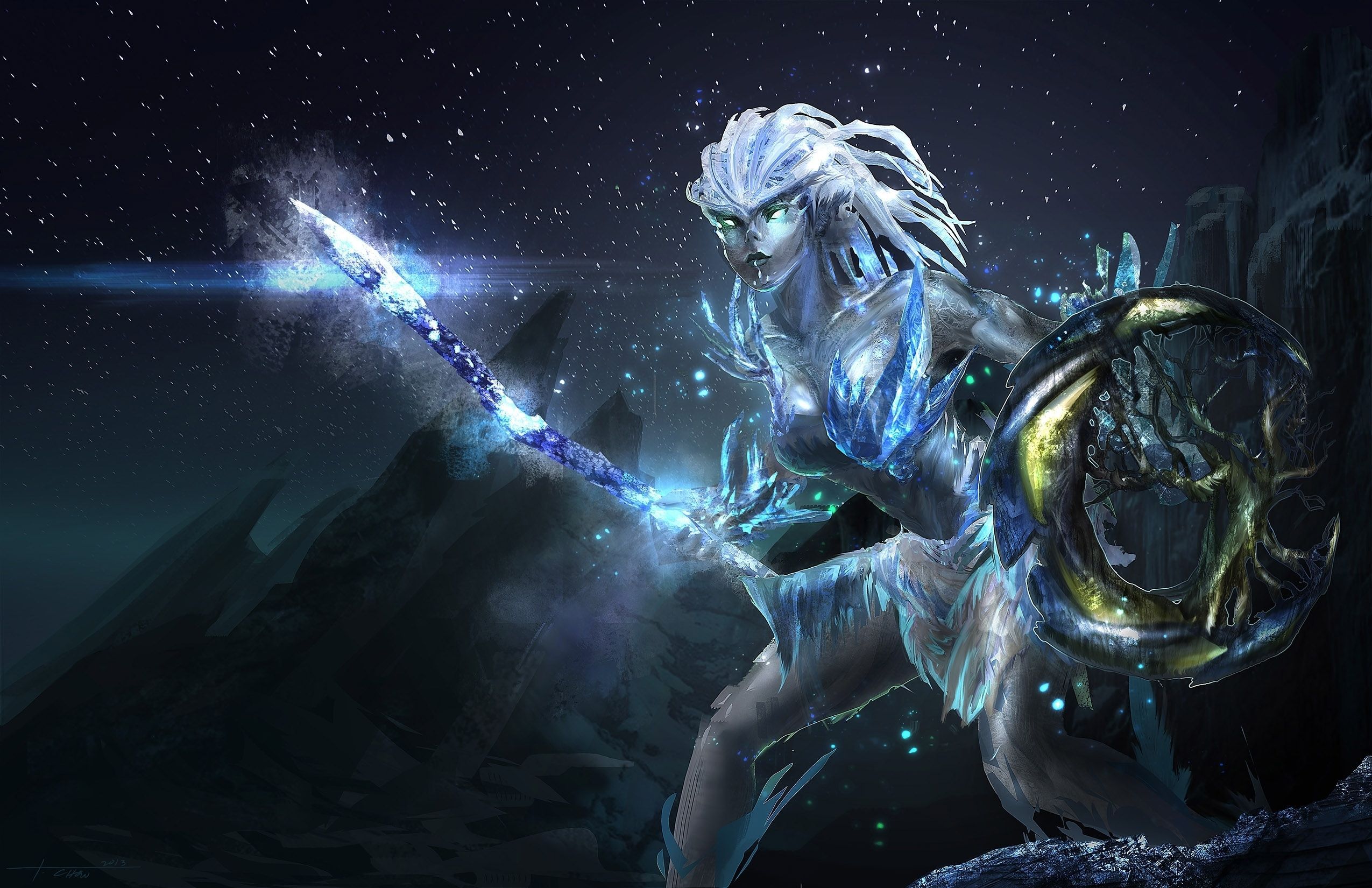 2550x1650 Ice Warrior Girl Wallpaper