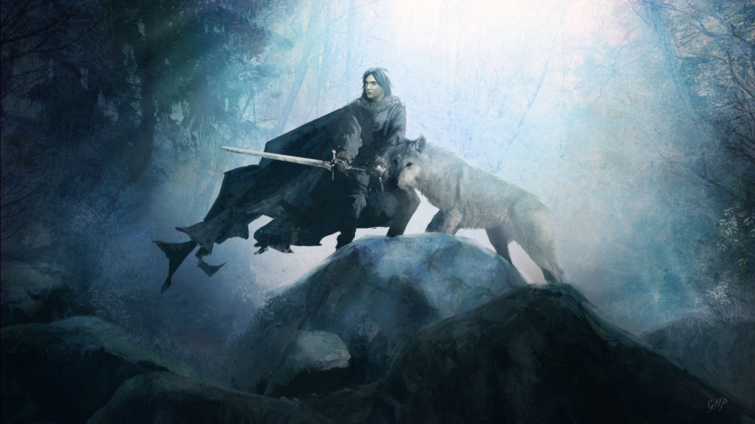 2560x1440 fantasy, Art, Artwork, Song, Fire, Ice, Book, Warrior Wallpaper HD / Desktop and Mobile Background