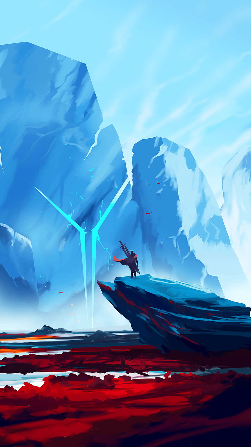 800x1422 Warrior II, triangles, themes, mountains, sunshine, snow, hipster, paint, , triangle, HD phone wallpaper