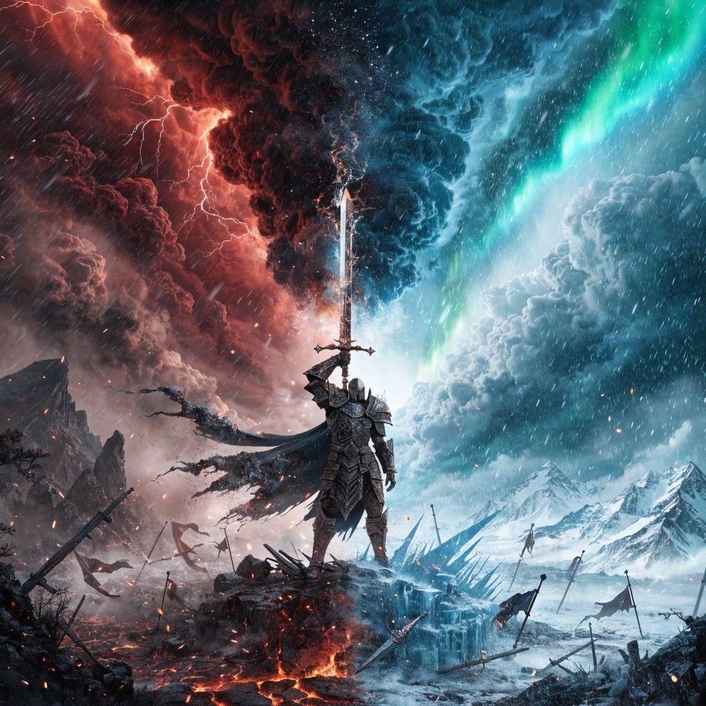 1024x1024 Download Epic Fantasy Battle Image, Warrior, Battle