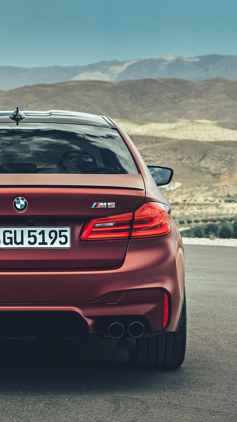 800x1422 BMW M car, f90 m power, rear view, sedan, vehicle, HD phone wallpaper