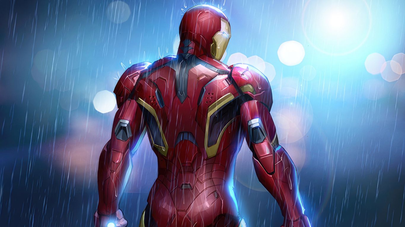 1366x768 Iron Man In Rain Laptop HD , HD 4k Wallpaper, Image, Background, Photos and Picture
