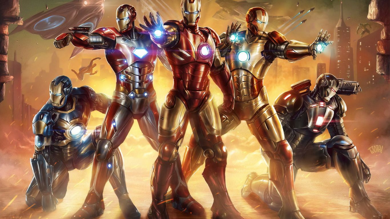 1366x768 All Iron Man Suit Laptop HD , HD 4k Wallpaper, Image, Background, Photos and Picture