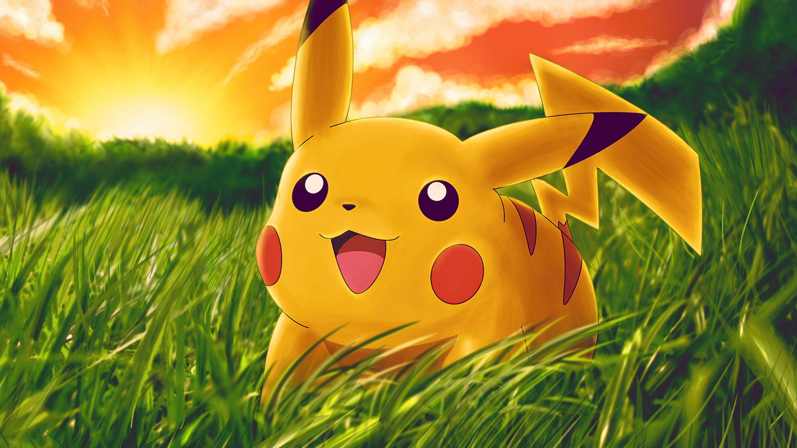 2560x1440 Pikachu Wallpaper 4K, Adorable, Pokemon, Cartoon