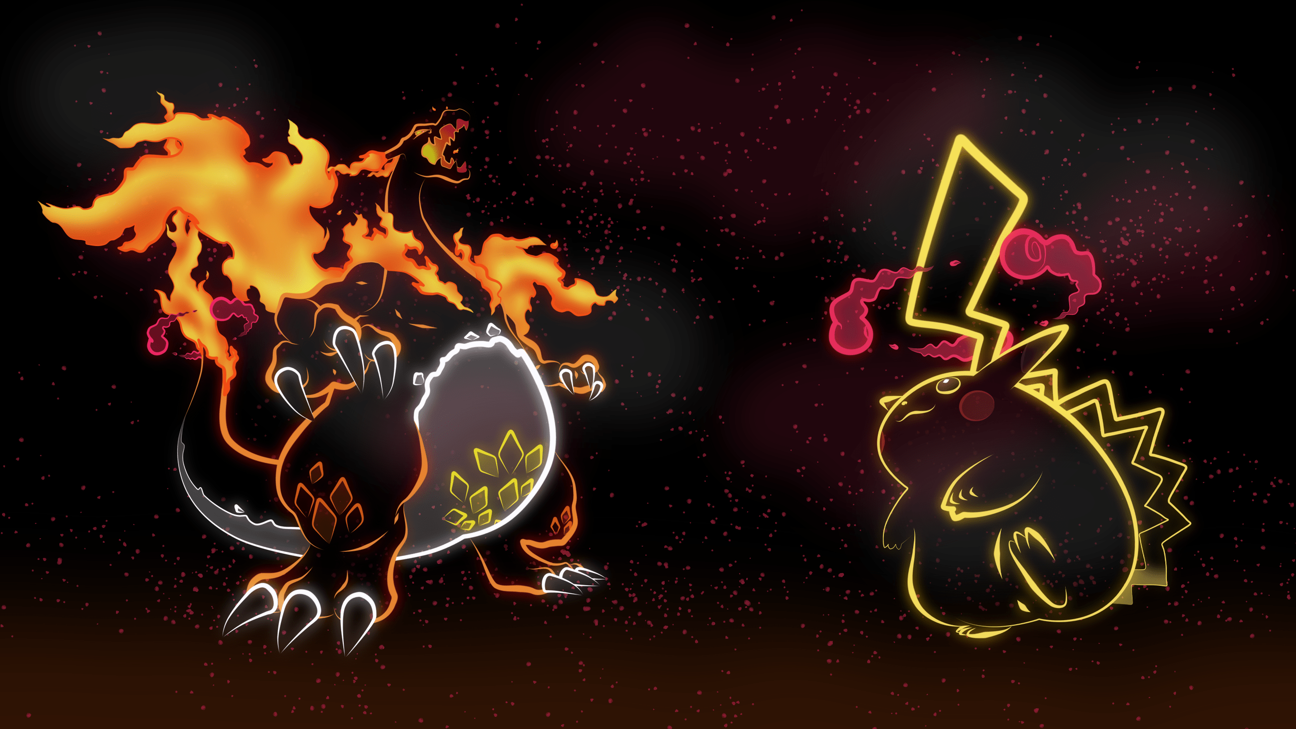 2560x1440 Pokemon Wallpaper In My Neon Lights Art Style