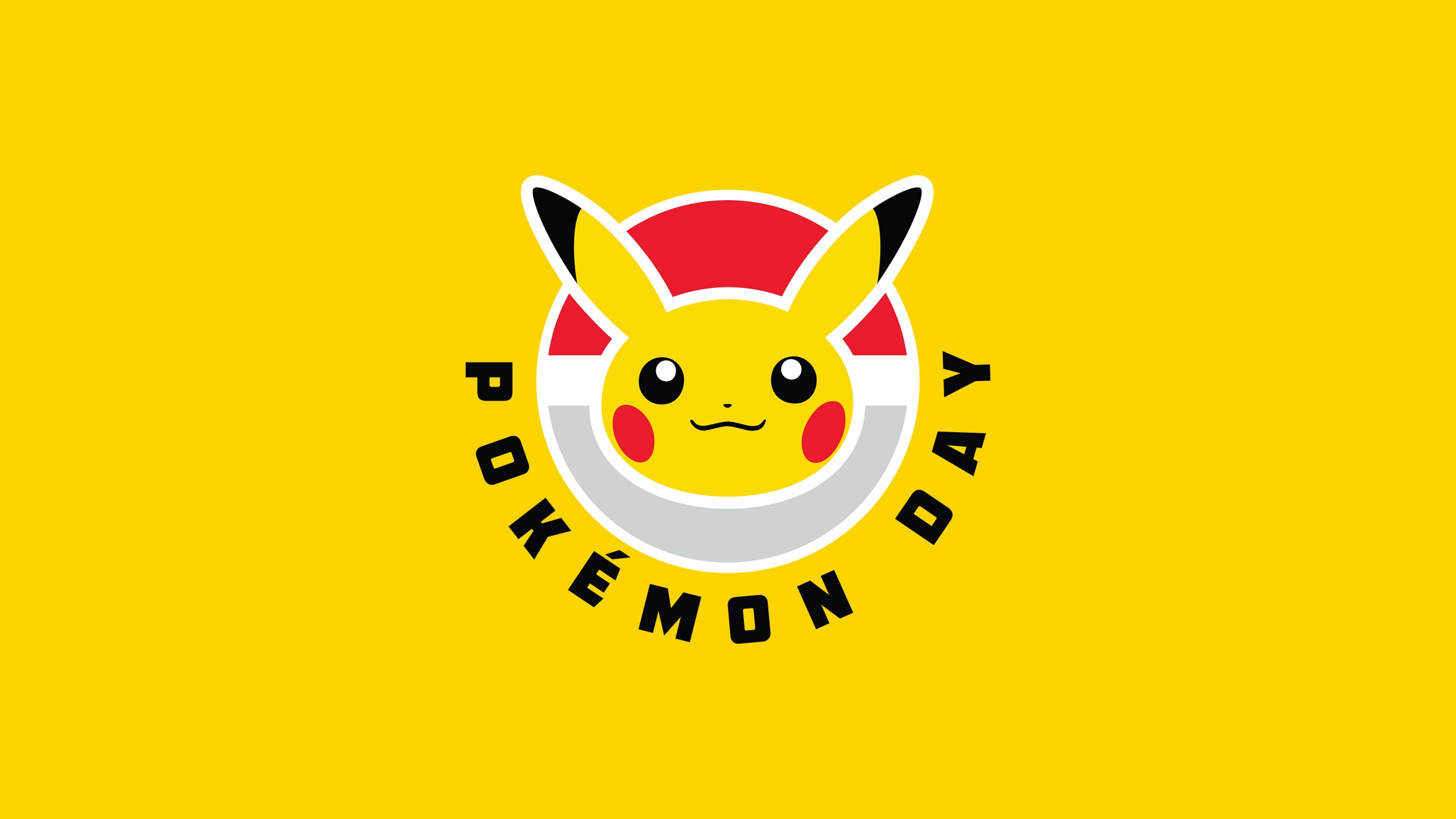 2560x1440 Pokémon Day Wallpaper 4K, Minimalist, Yellow background