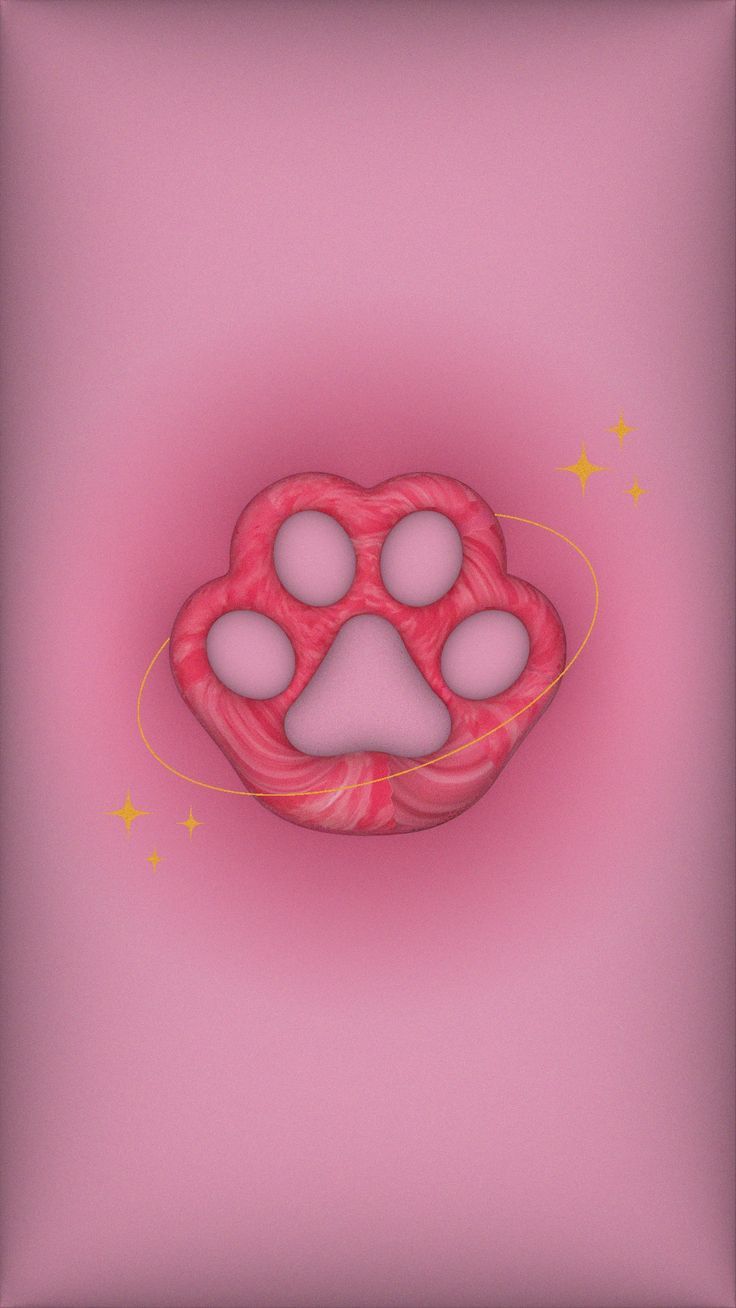 736x1308 Cute pink shiny 3D Cat Paws, paw, phone wallpaper, design inspiration, design tutorials