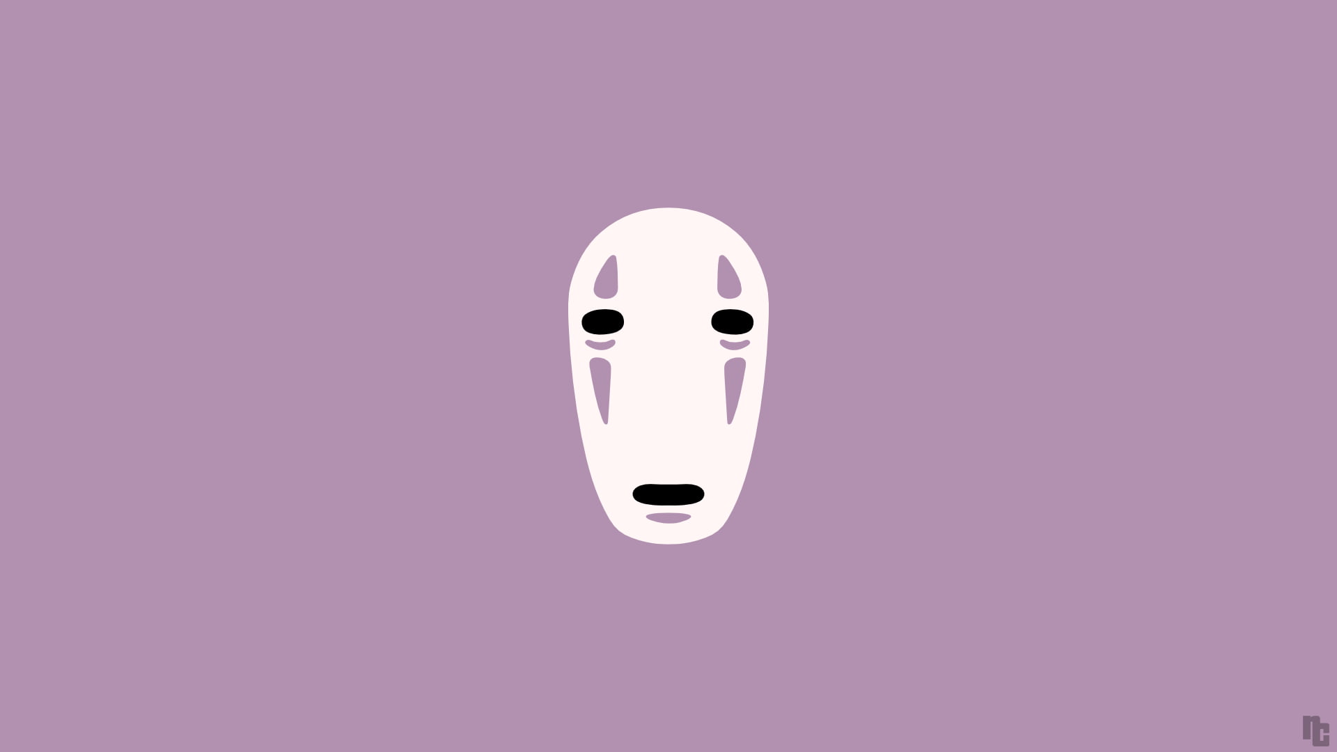 1920x1080 Spirited Away No Face illustration, mask, anime, Spirited Away, purple background HD wallpaper