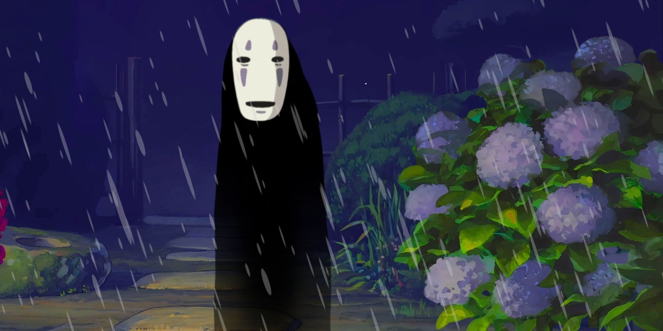 2160x1080 Studio Ghibli Brings Spirited Away's Rainy Night Magic Into The Home With Official No Face Décor