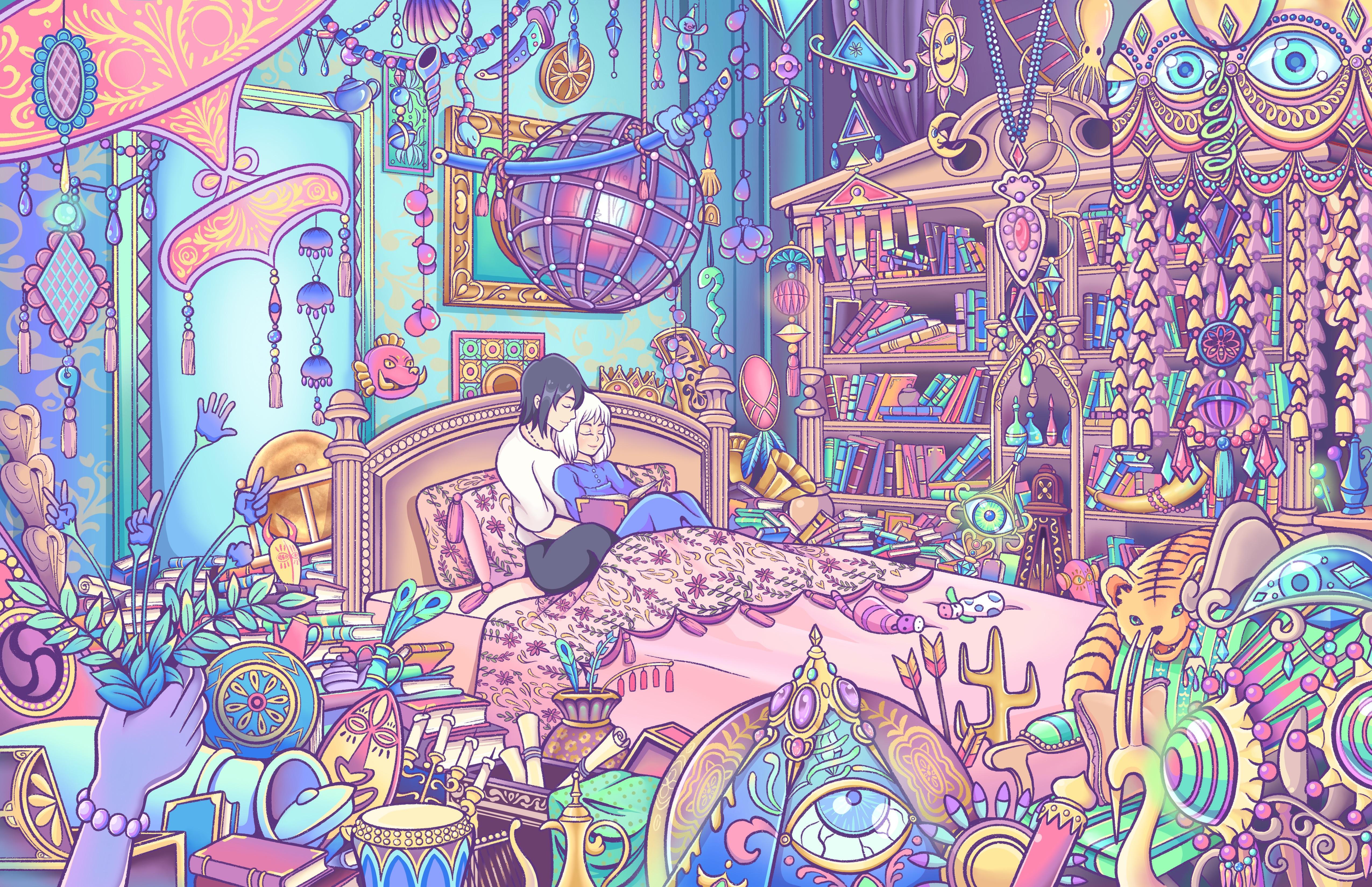 5100x3300 How I imagine Howl & Sophie spend time together in his room