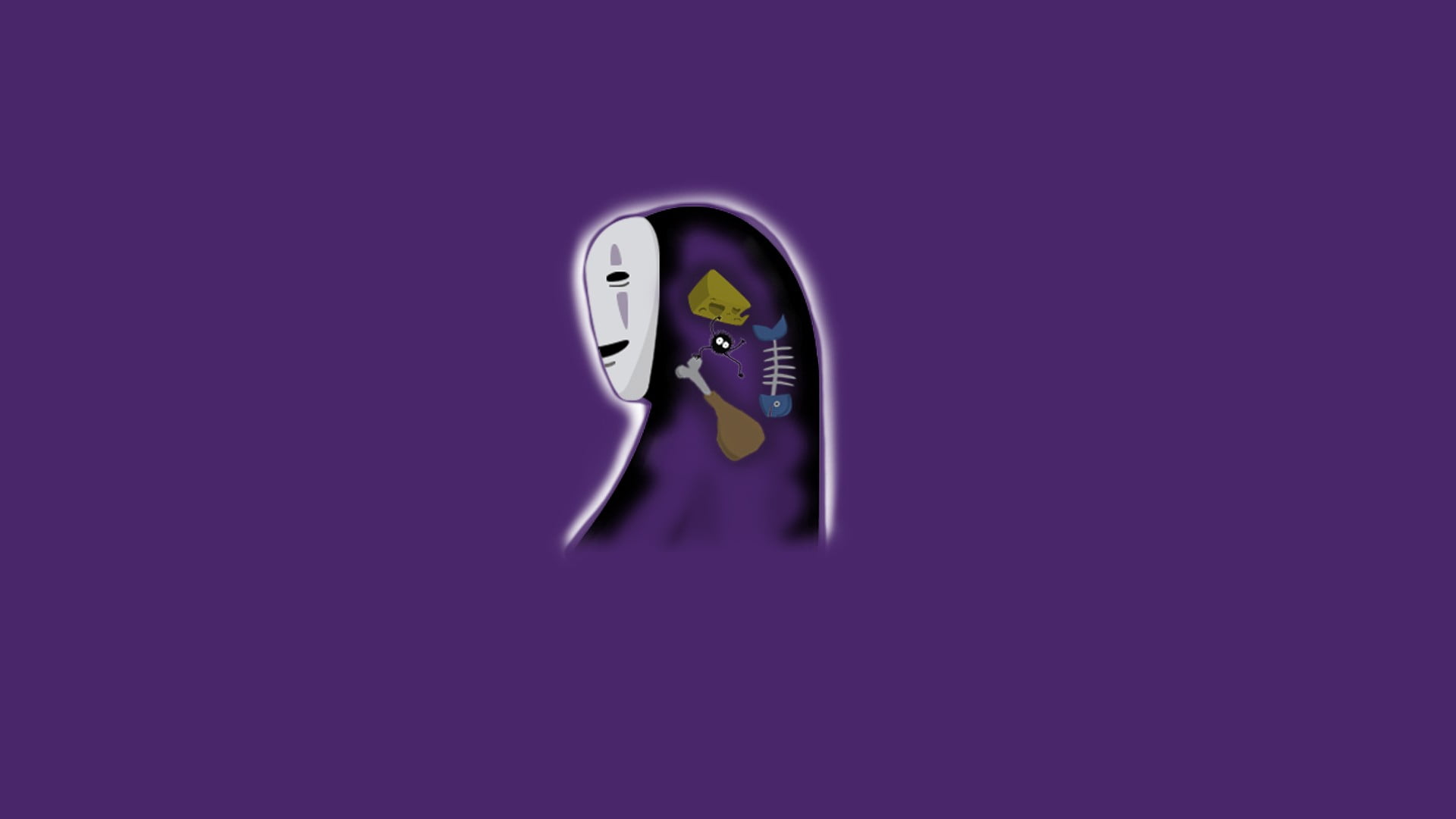 1920x1080 No Face digital wallpaper, Spirited Away, Chihiro, digital art, vector HD wallpaper