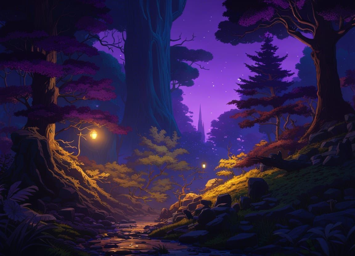 1152x832 Ghibli Forest Forest in Studio Ghibli Style