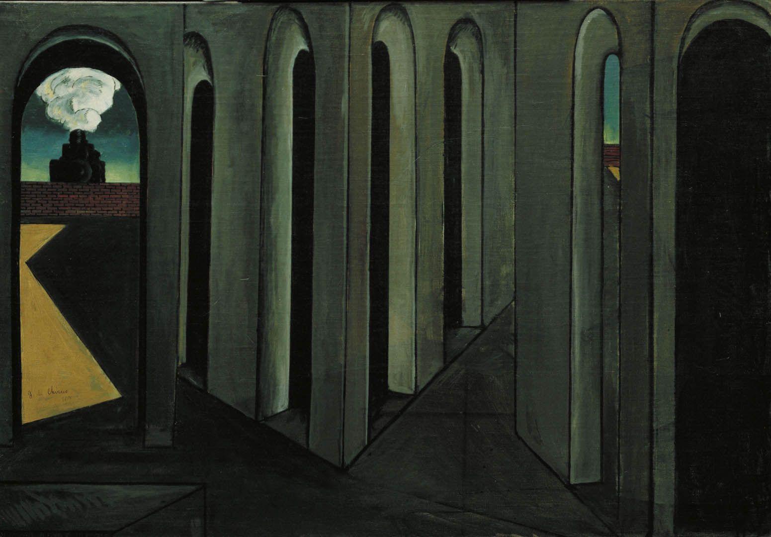 1551x1080 The Anxious Journey surrealist giorgio de chirico art wallpaper