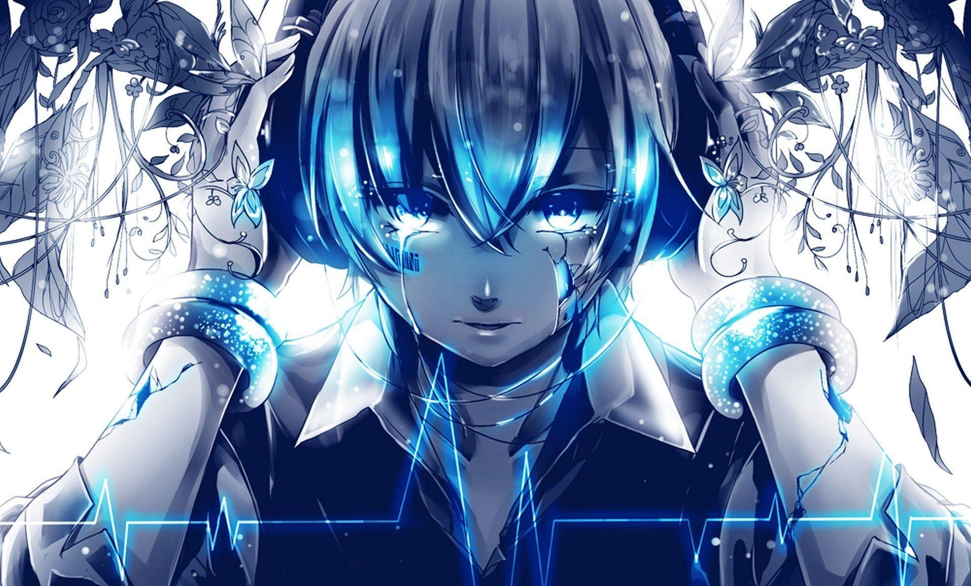 Blue And White Anime Wallpapers Top Free Blue And White Anime Backgrounds Wallpaperaccess