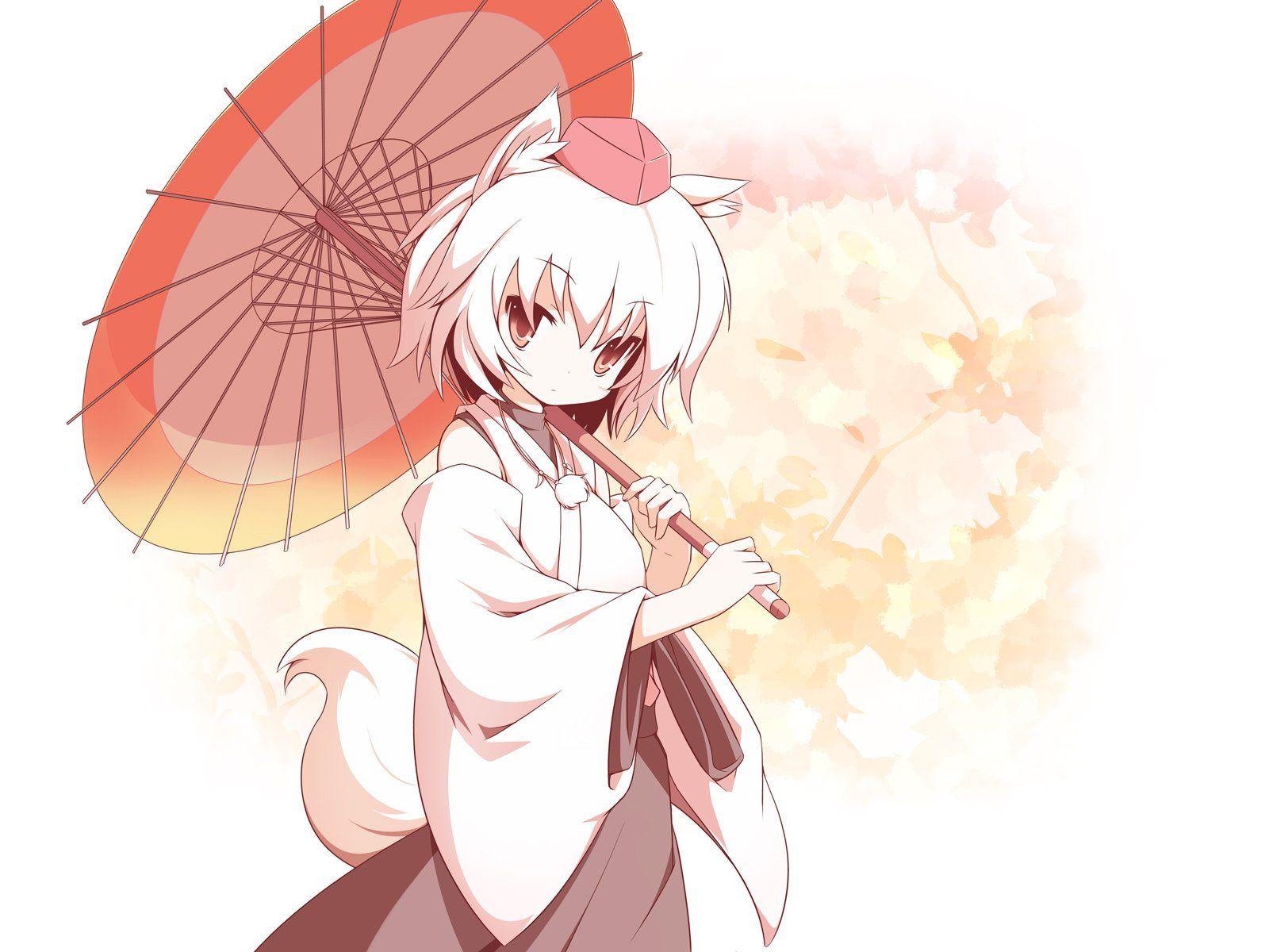 1600x1200 tails, Video, Games, Touhou, Animal, Ears, Red, Eyes, Umbrellas, Inubashiri, Momiji, Hats, Japanese, Clothes, Simple, Background, Inumimi, Anime, Girls, Tengu, Detached, Sleeves, Tokin, Hat, Bare, Shoulders Wallpaper HD / Desktop and Mobile