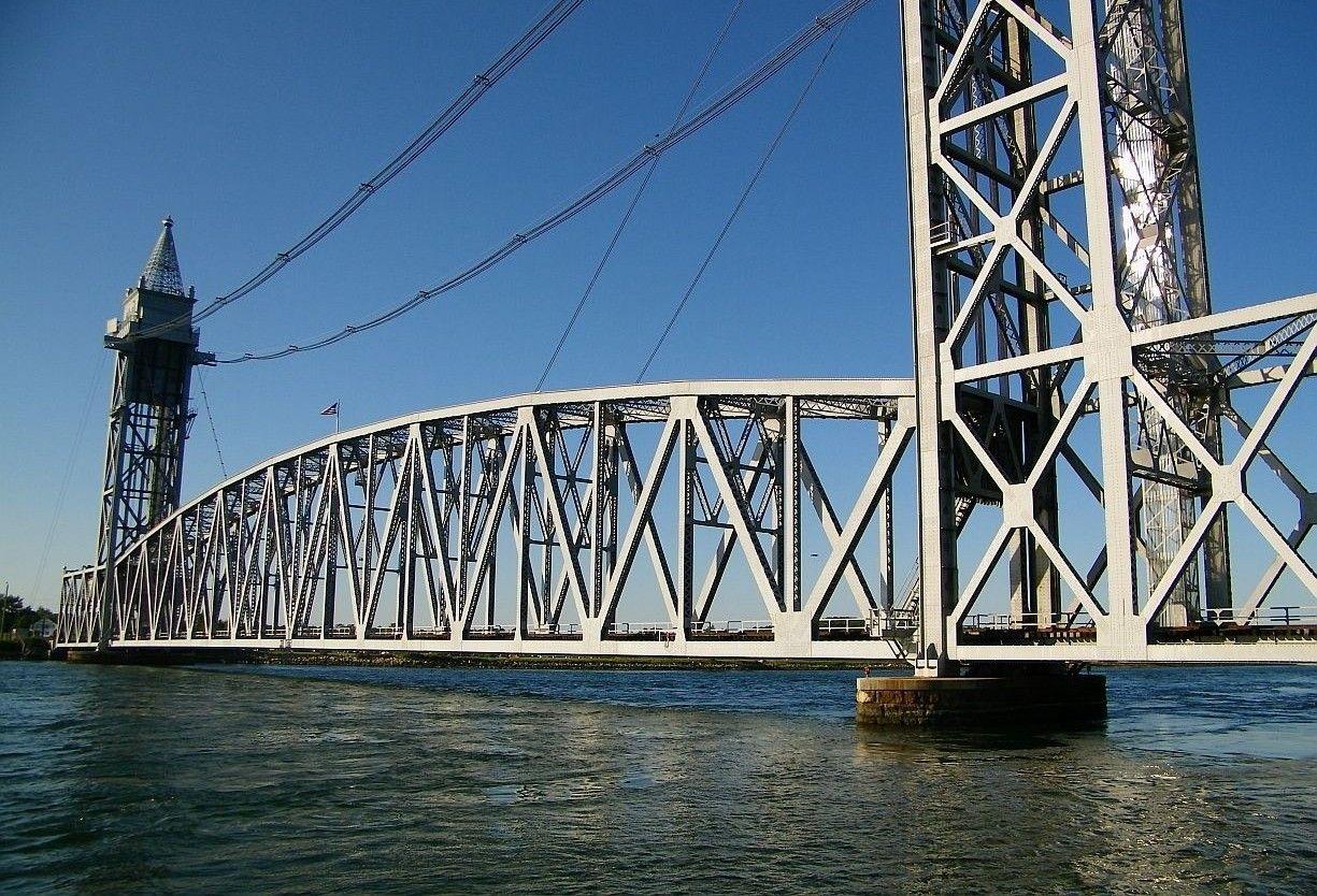 1225x834 Bridges: Cape Cod Railroad Bridge Lowered Train Massachusetts Canal
