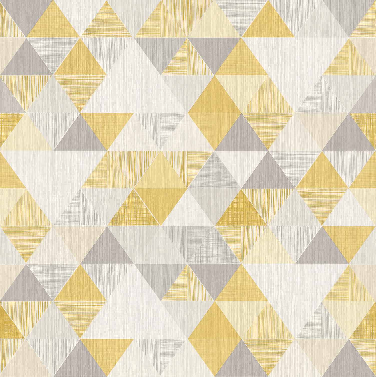 1502x1503 Vinyl Wallpaper Retro Triangles yellow white Gloss IW3001