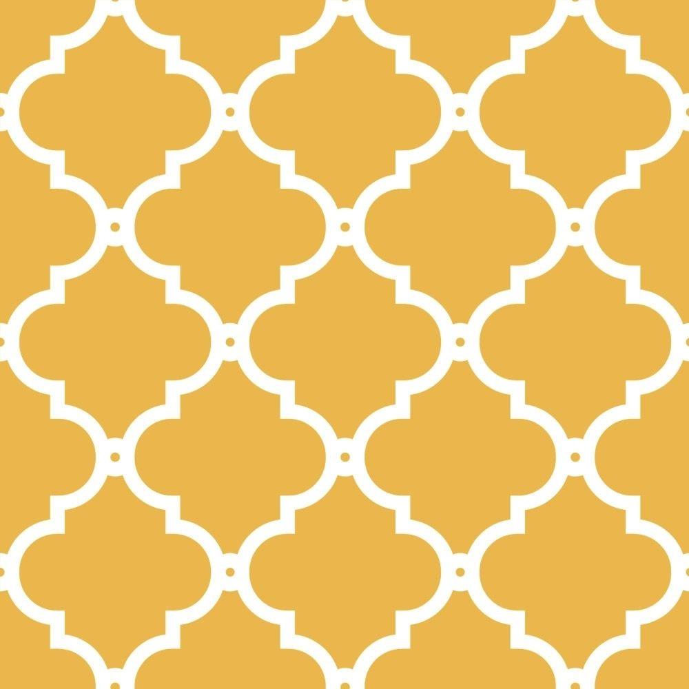 1000x1000 I Love Wallpaper Morocco Trellis Wallpaper Mustard, White from I Love Wallpaper UK
