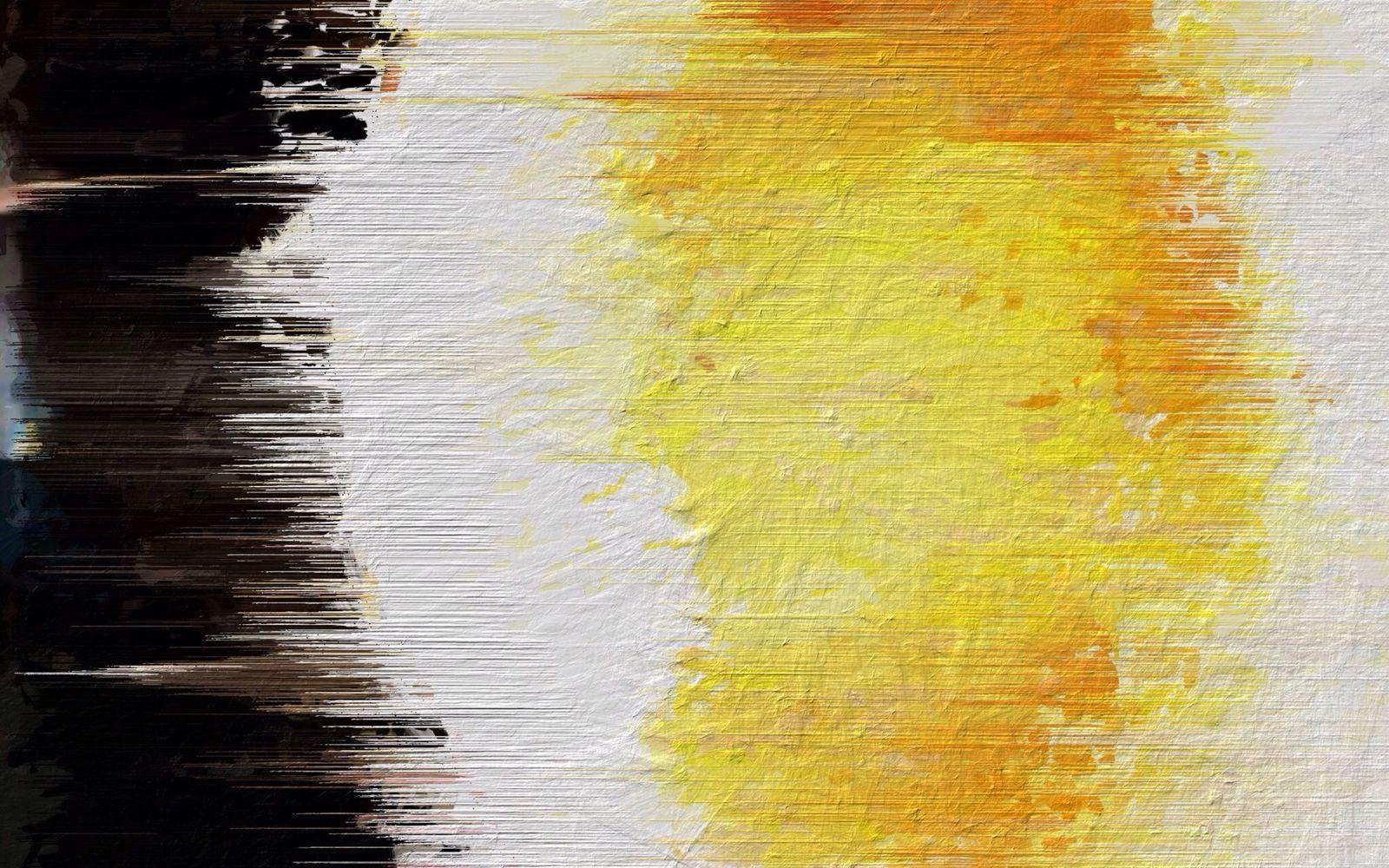 1600x1000 Black White Yellow Painted Brushed Design Cover Photo Wallpaper