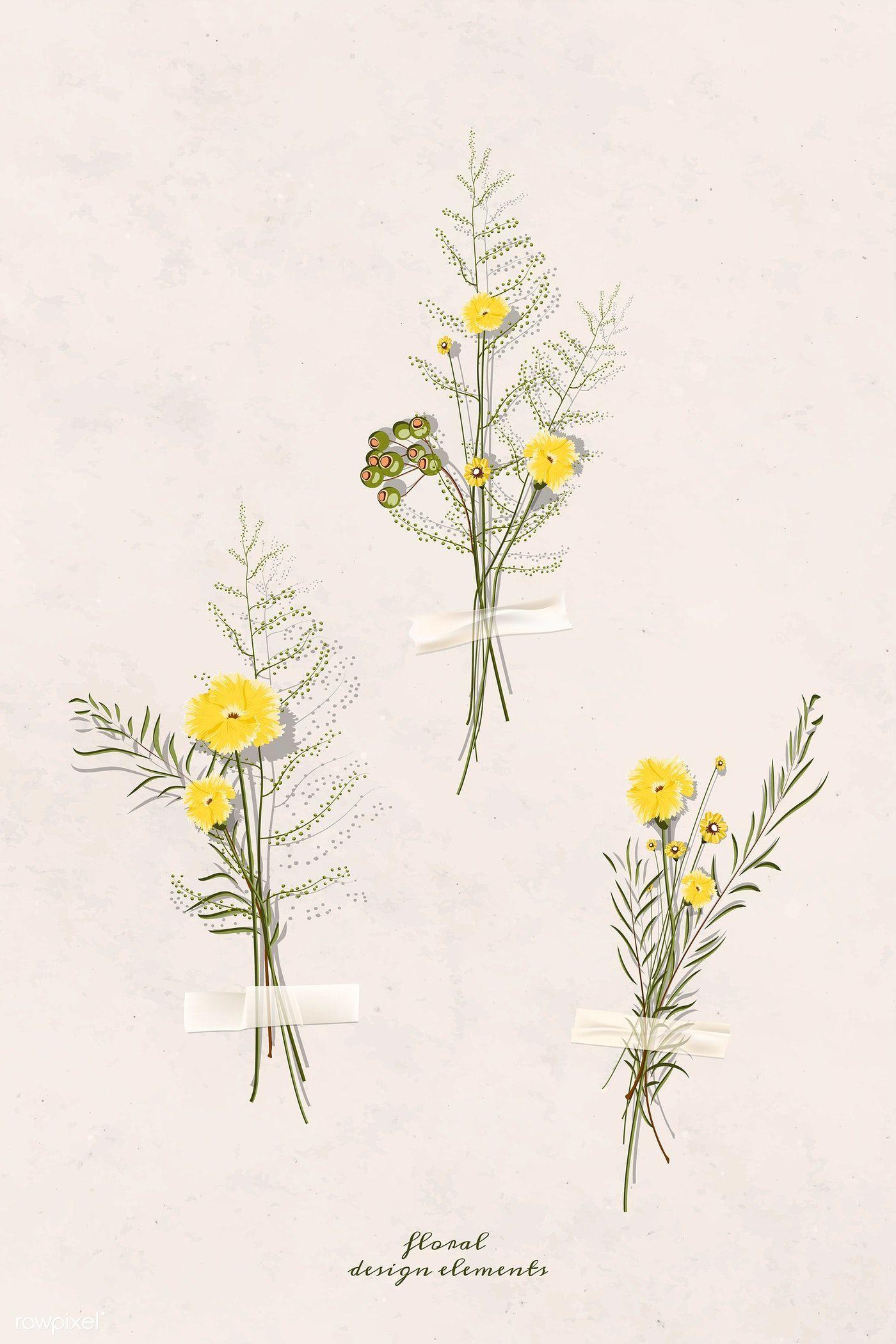 1400x2100 Download premium vector of Dried flower scrapbook autumn element vector. Scrapbook flowers, Dried flowers, Pressed flower crafts