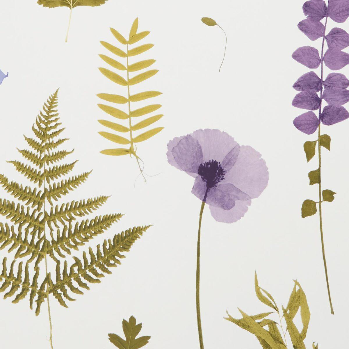 1200x1200 Flower and fern wallpaper roll (in various colors to choose from)