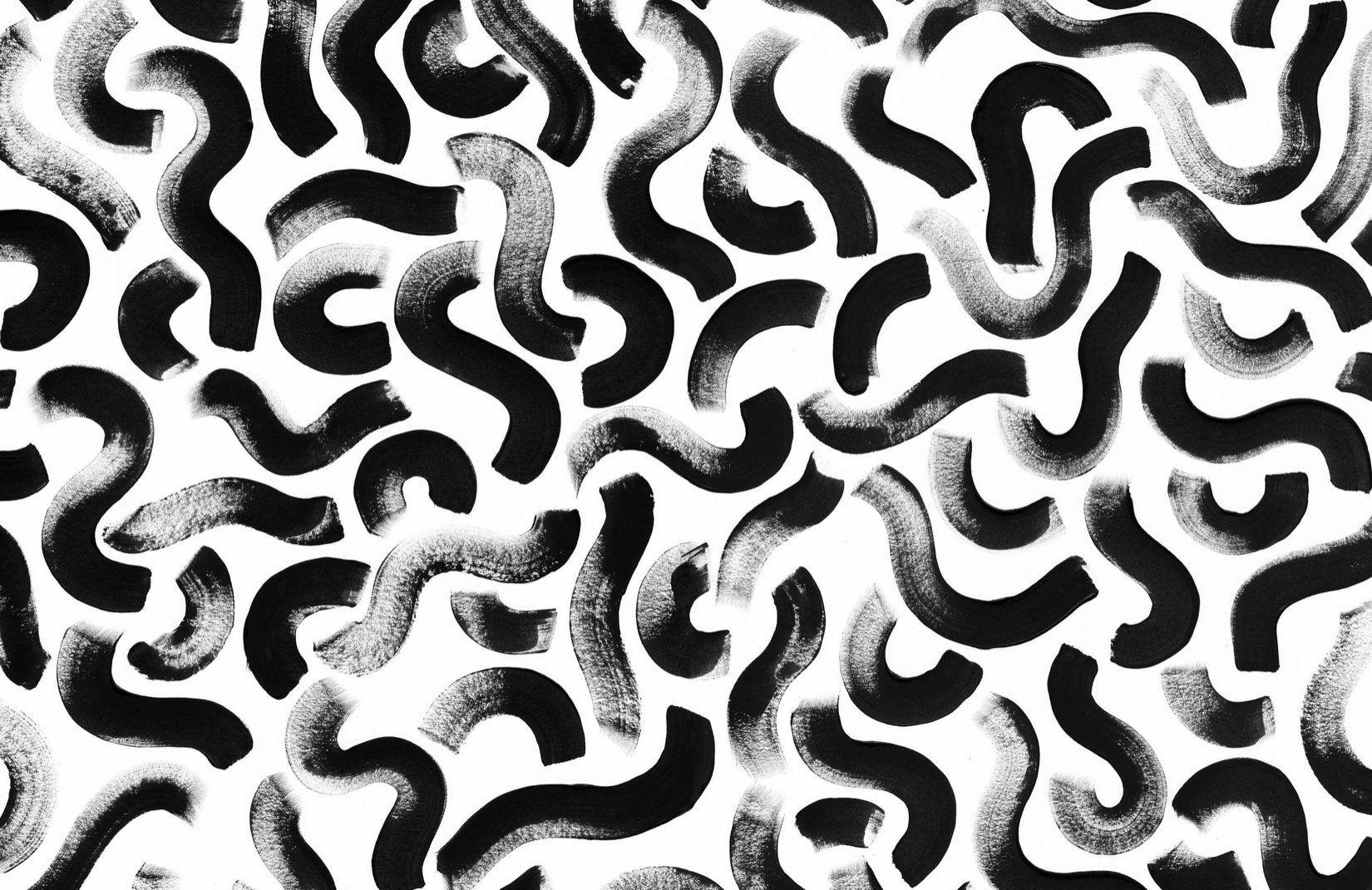 1650x1070 Black Paint Brush Strokes Abstract Wallpaper Mural