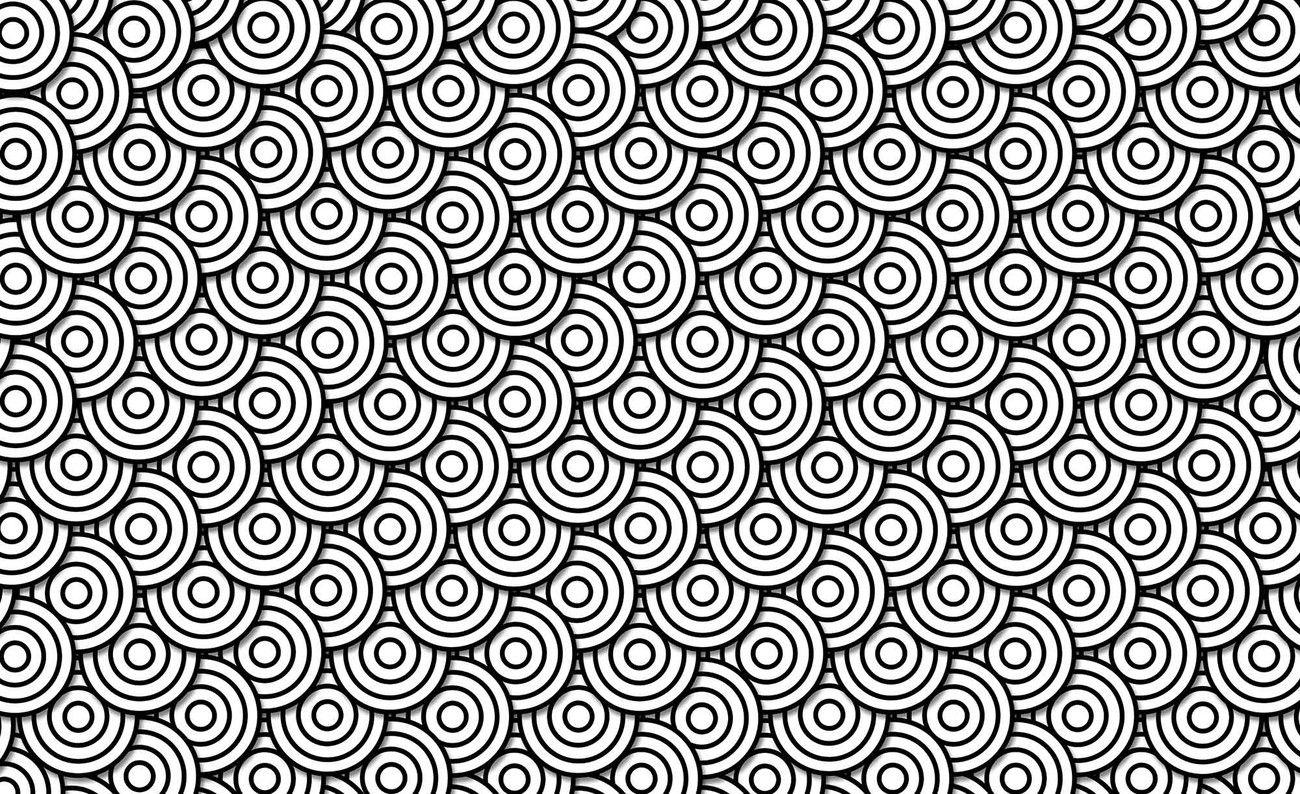 1300x794 Abstract Modern Circle Black White Wall Paper Mural