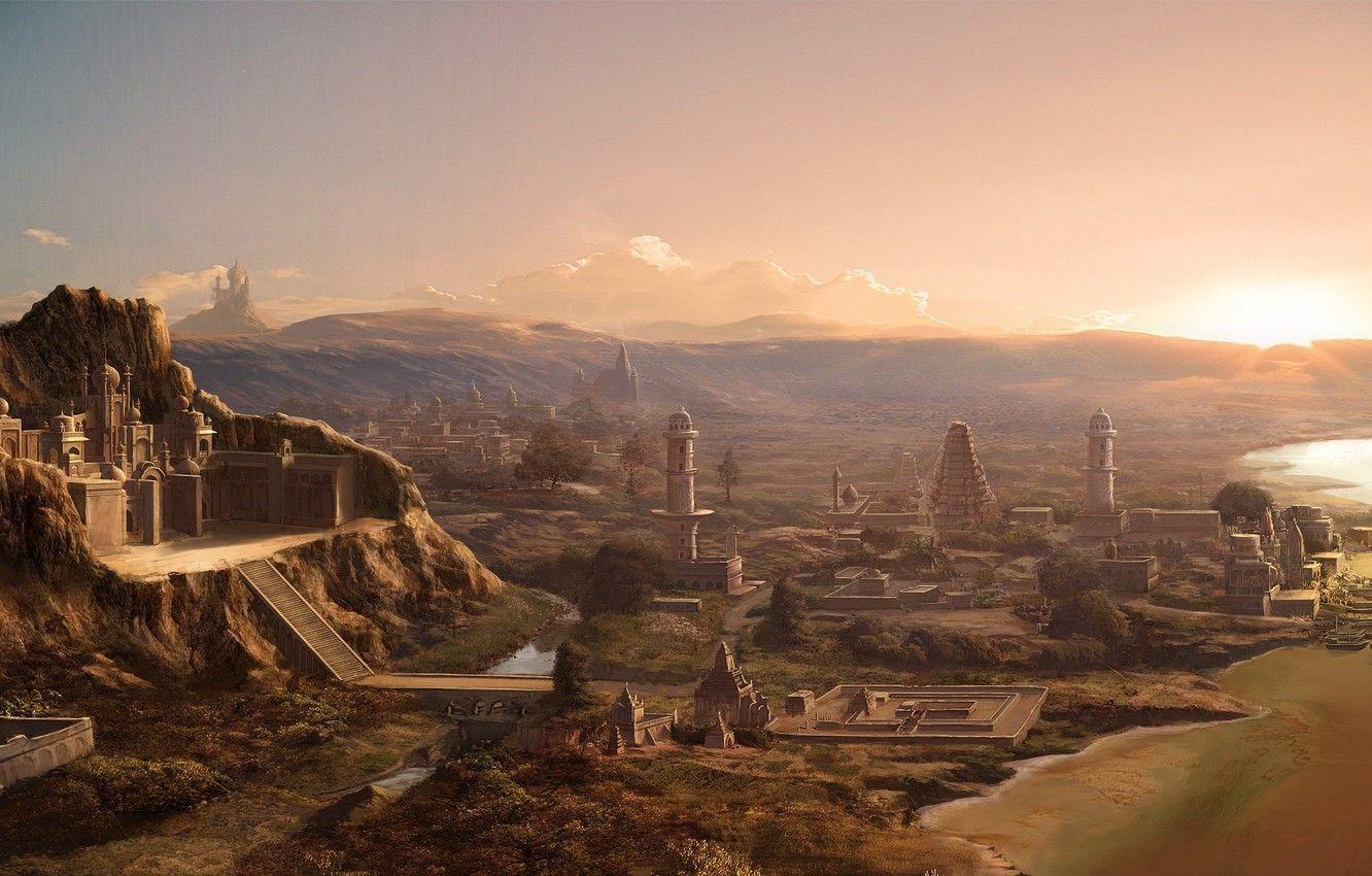1332x850 Wallpaper mountains, the city, the Sumerians, ancient image for desktop, section пейзажи
