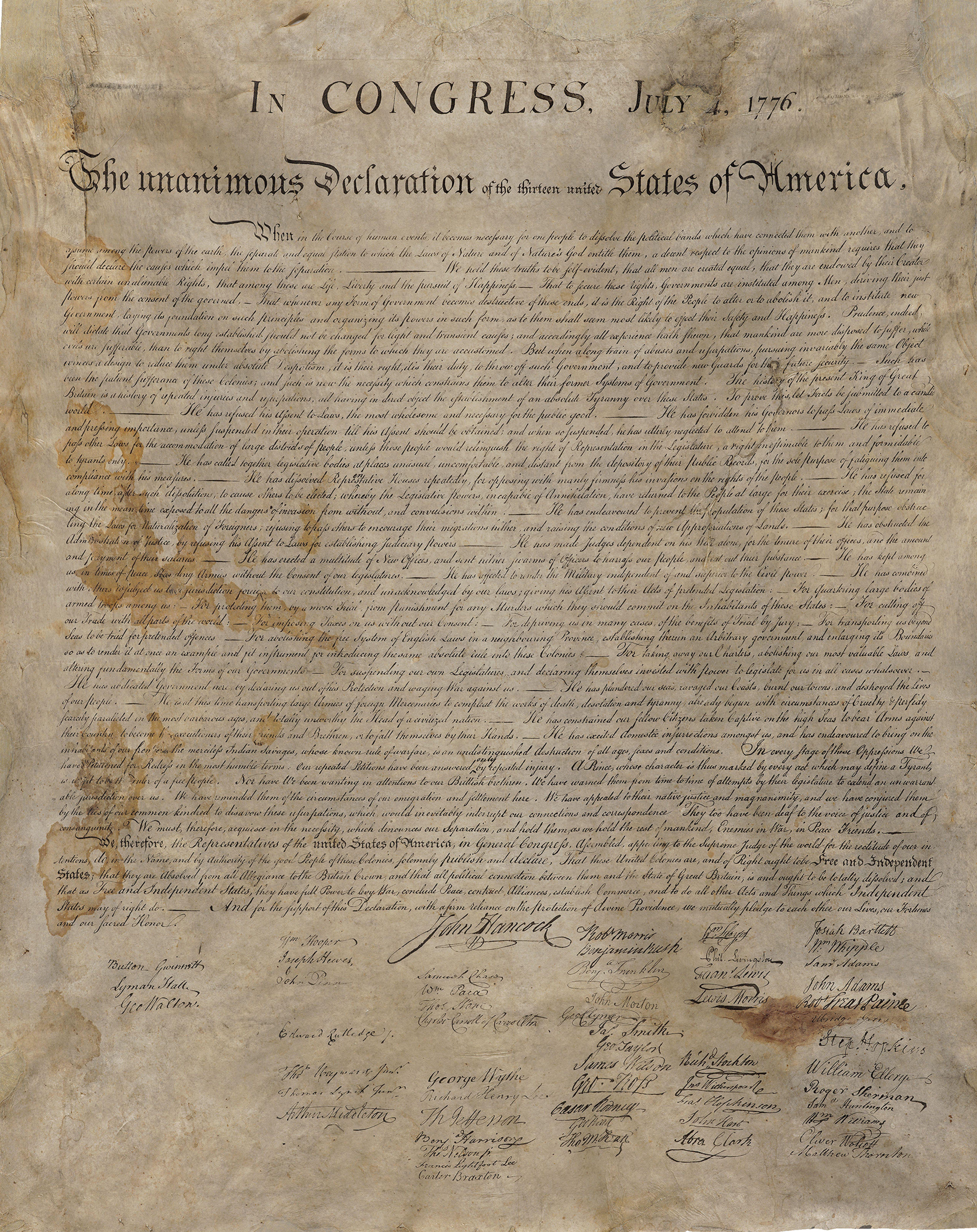 5904x7444 Rare copy of Declaration of Independence hidden behind wallpaper
